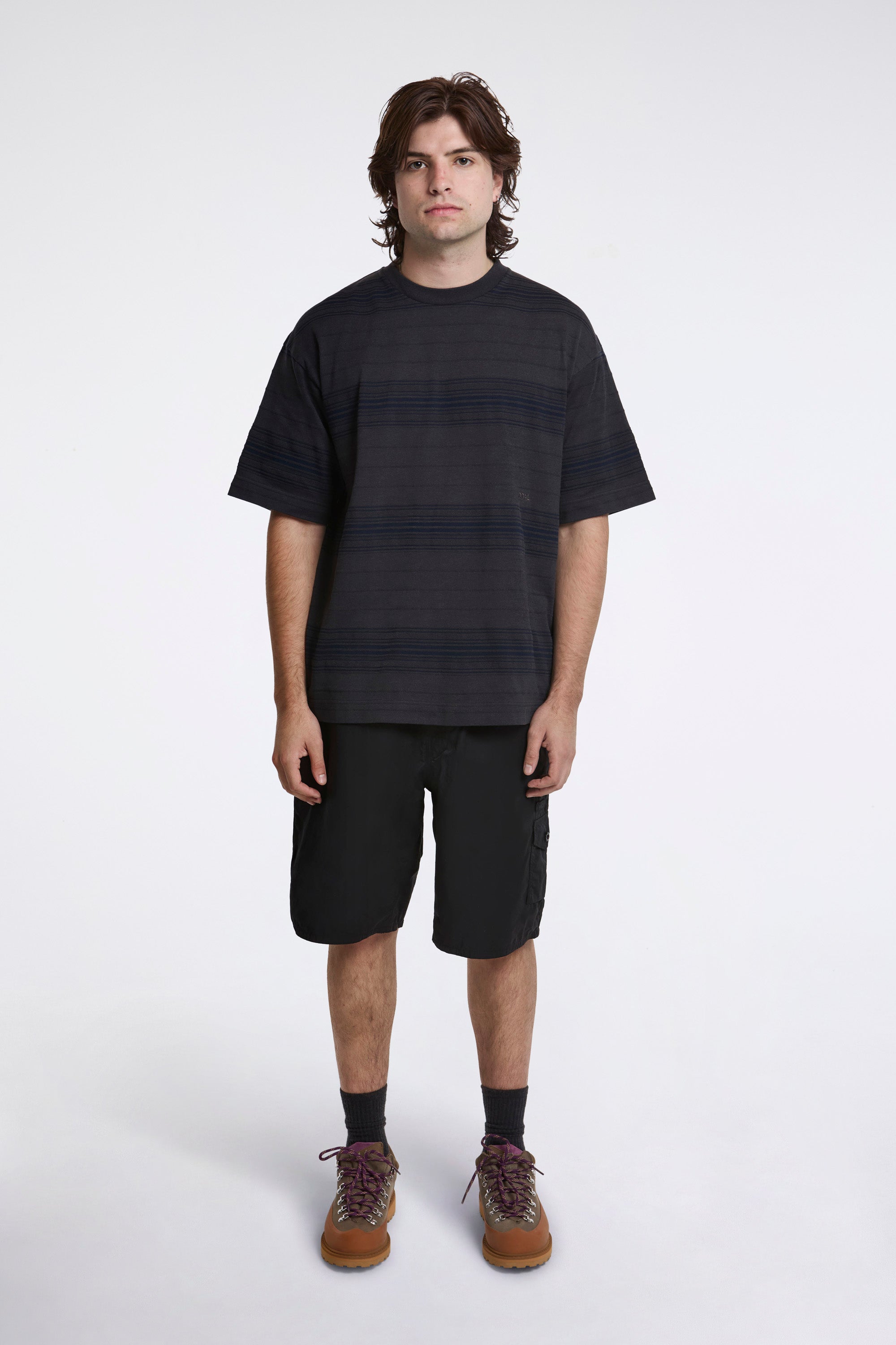 Stripe Tee Charcoal
