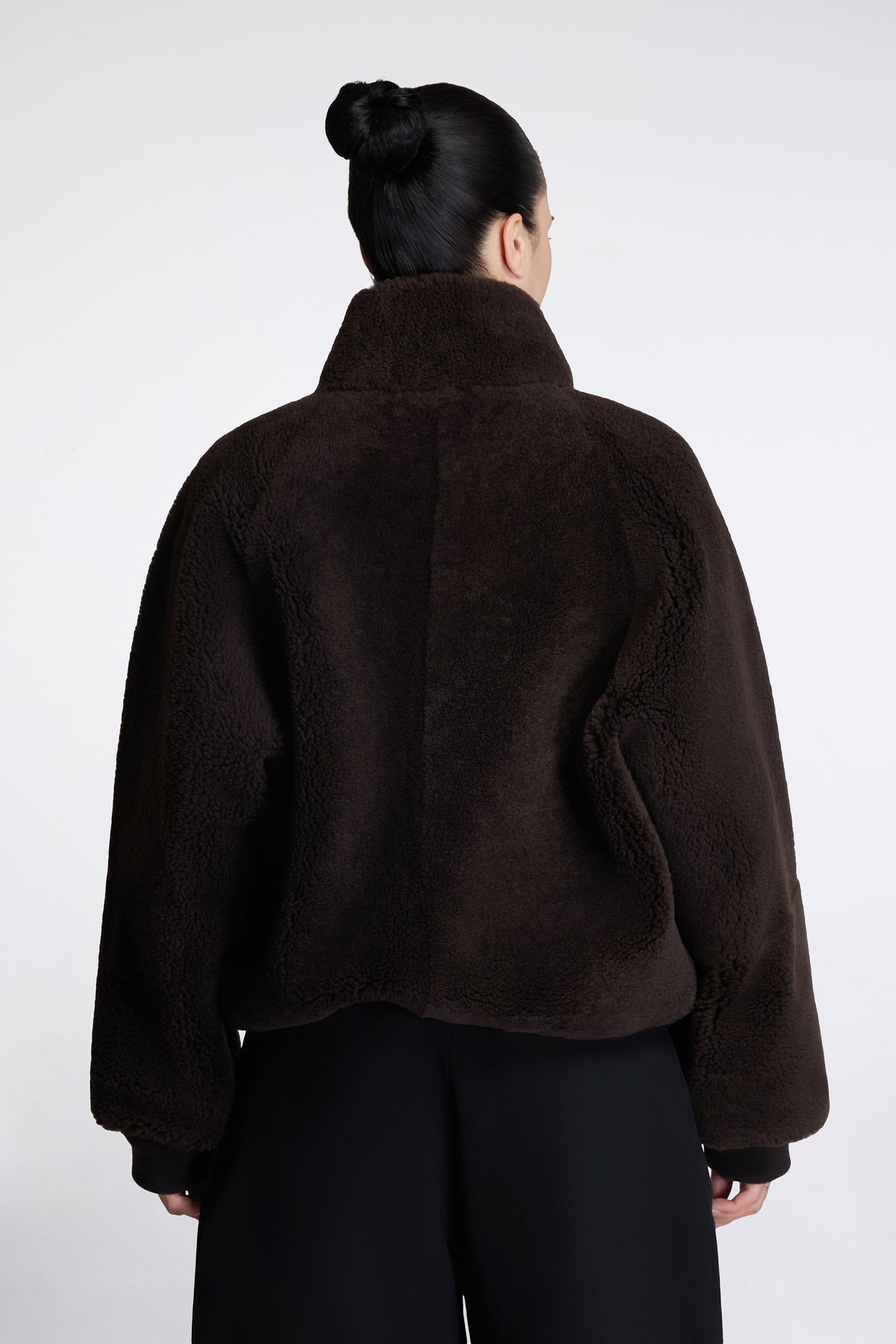 Banthe Shearling Bomber Jacket Coffee