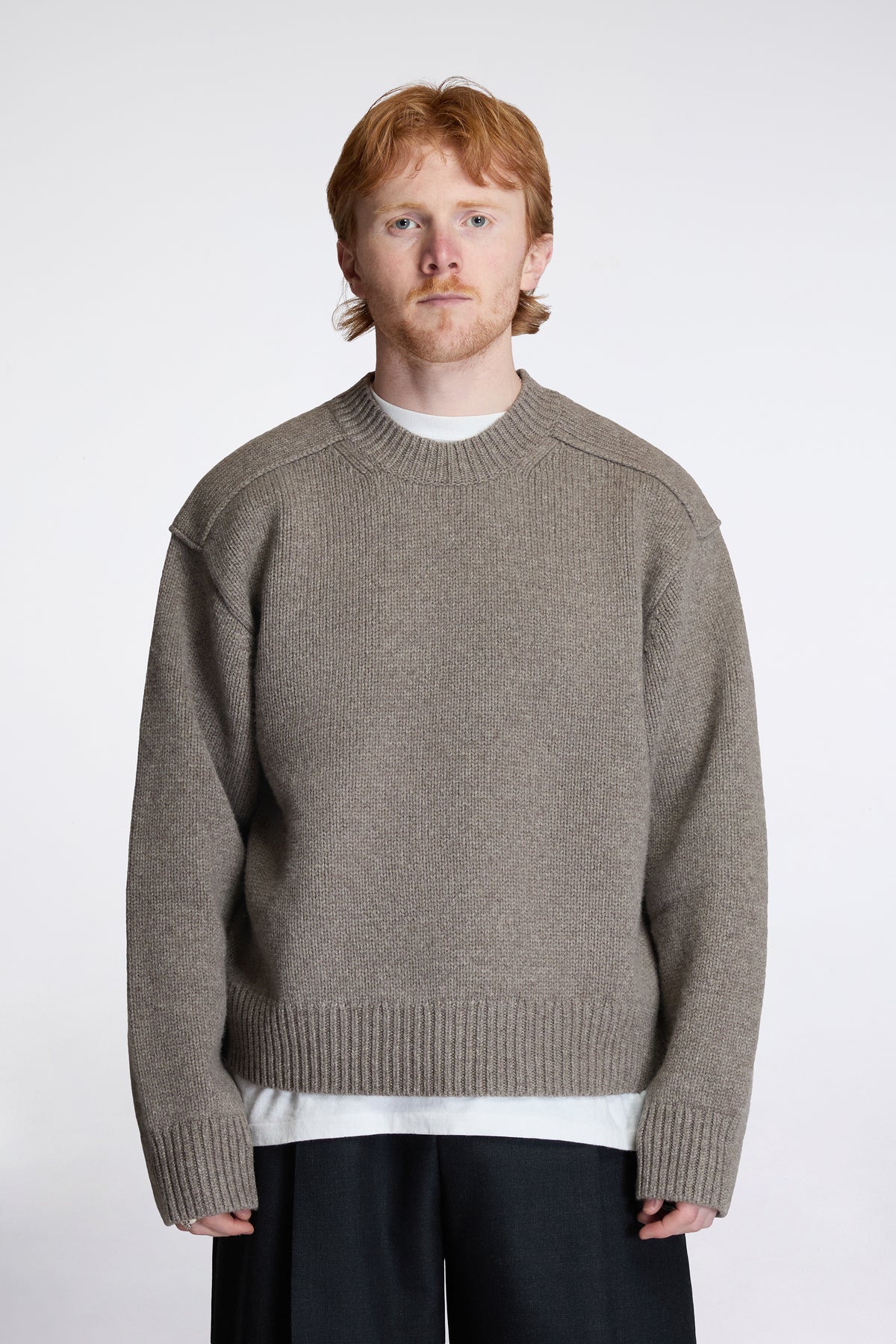 Berez Crew Neck Jumper Natural Marl