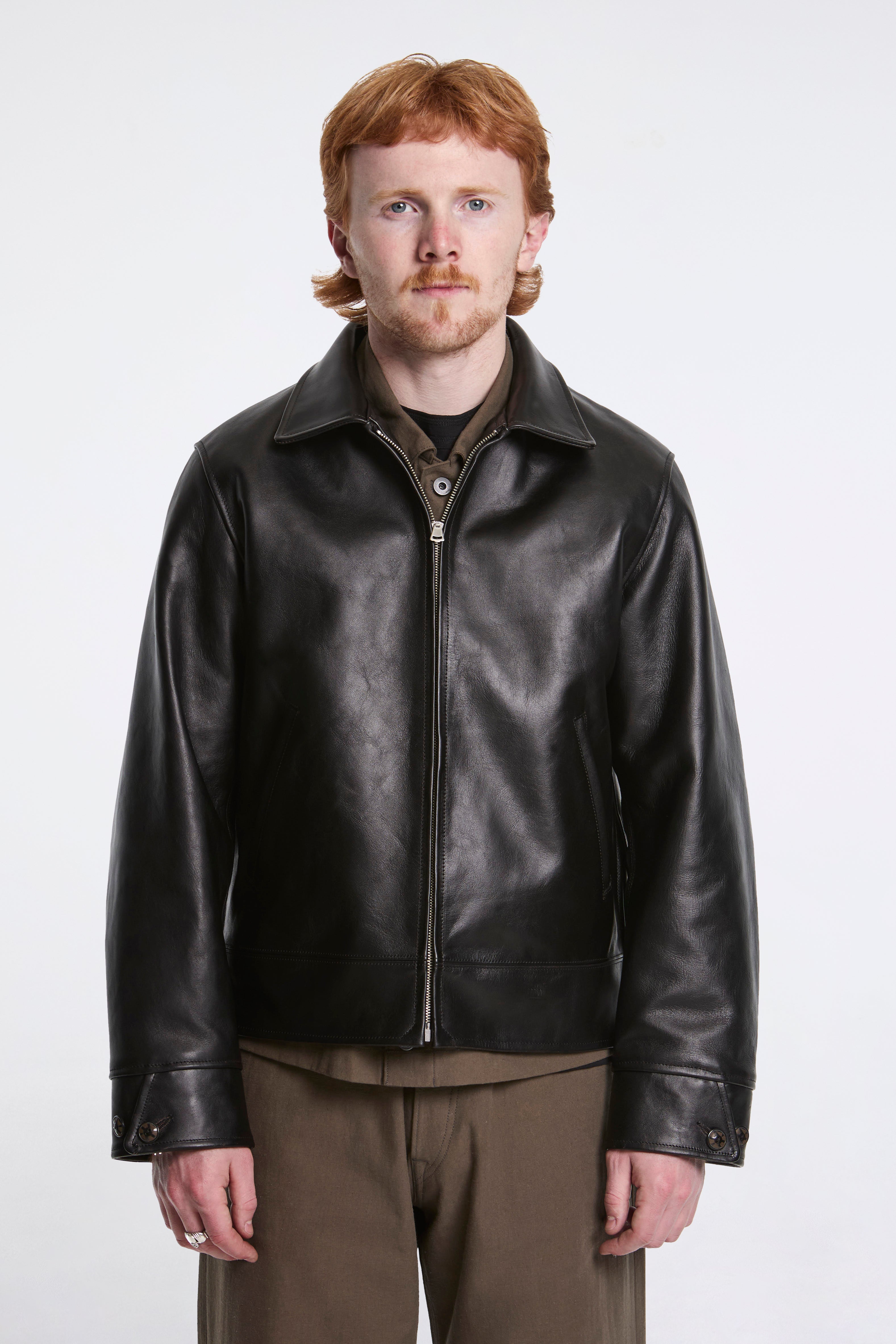Lot.802 Cossack Leather Jacket Black (Horse Leather)