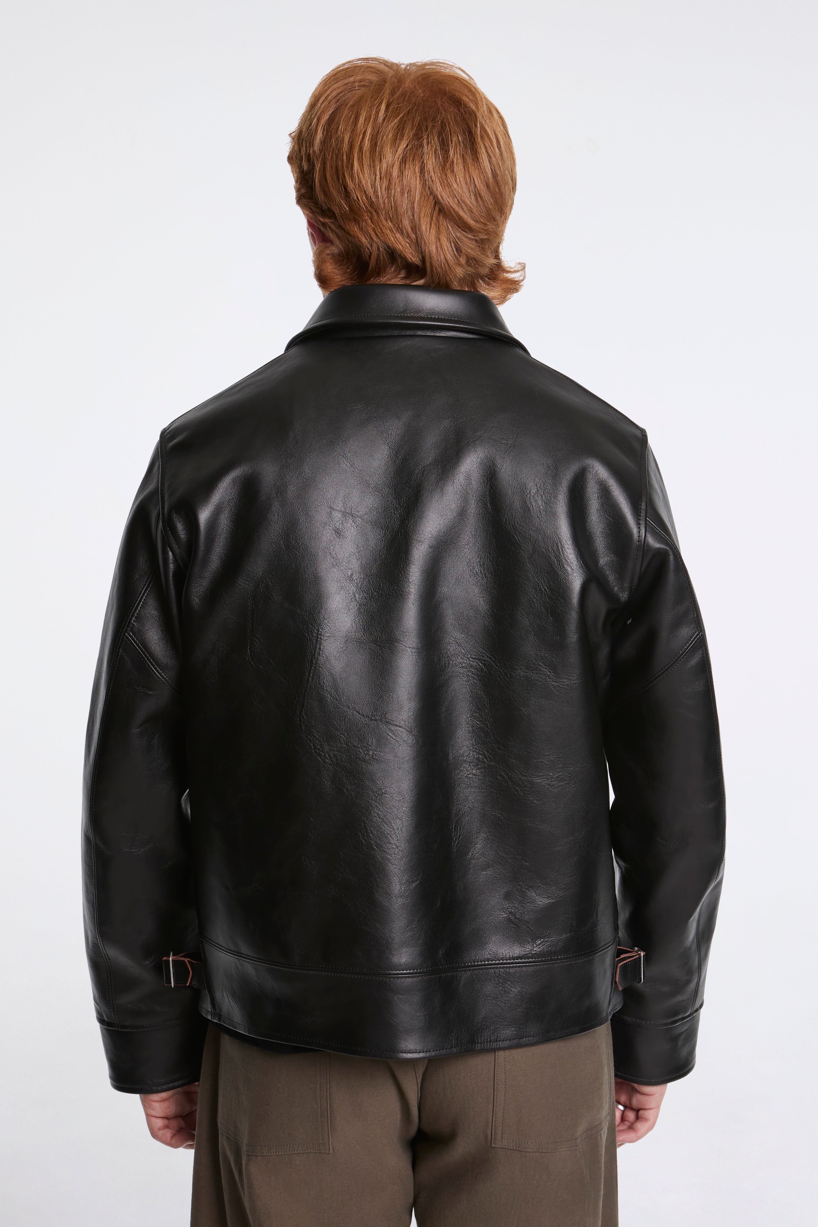 Lot.802 Cossack Leather Jacket Black (Horse Leather)