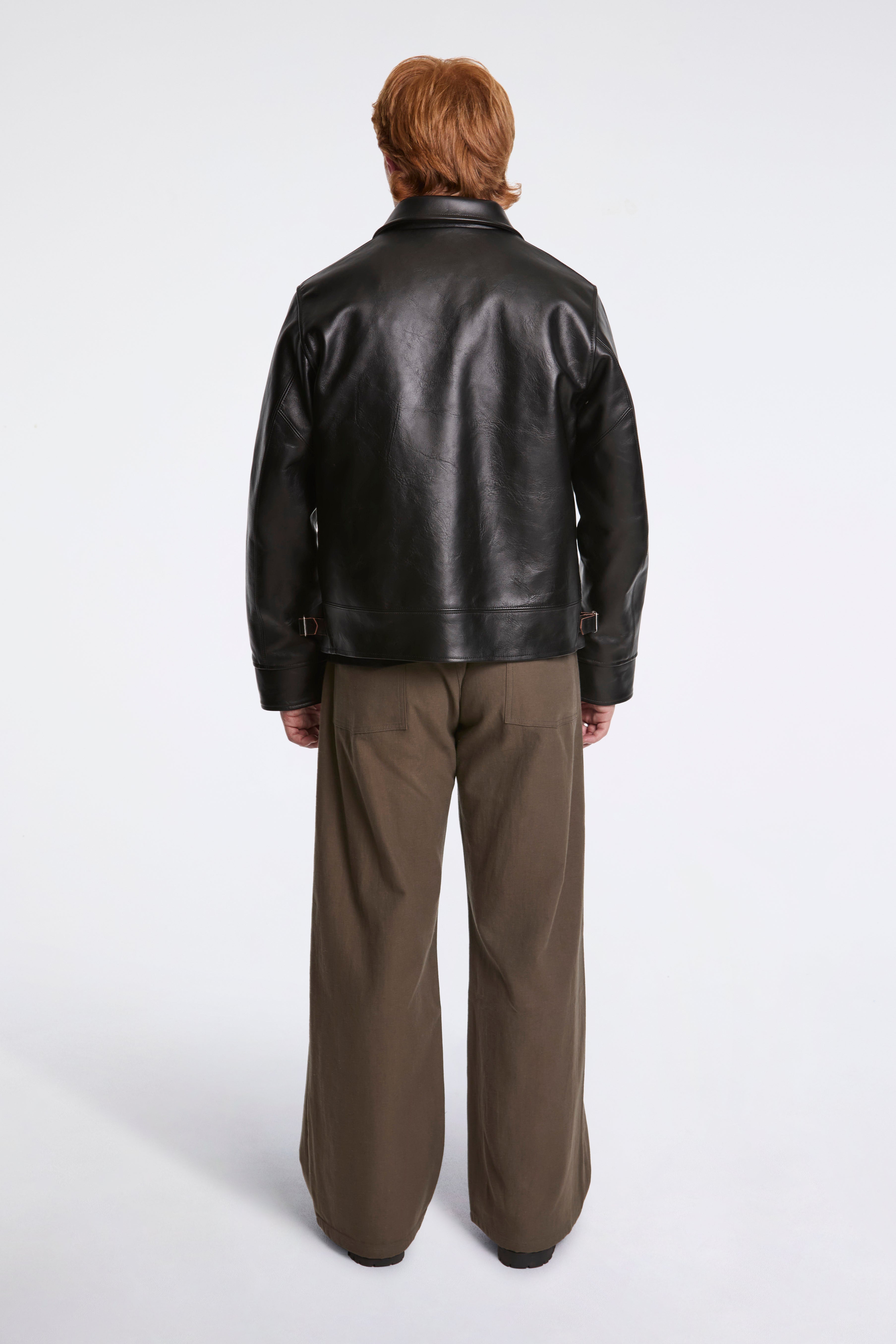 Lot.802 Cossack Leather Jacket Black (Horse Leather)