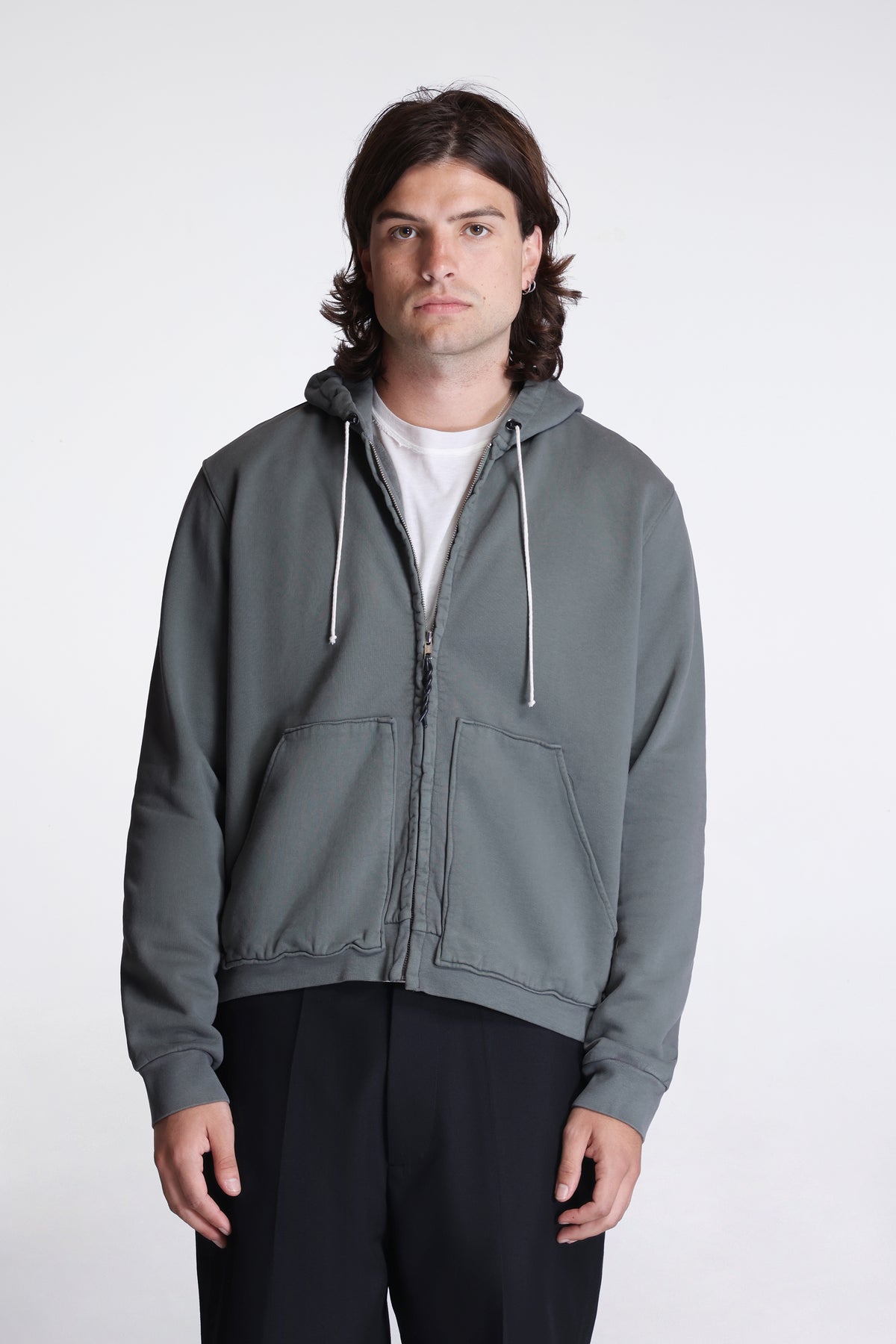 Zip Hoodie Vintage Green