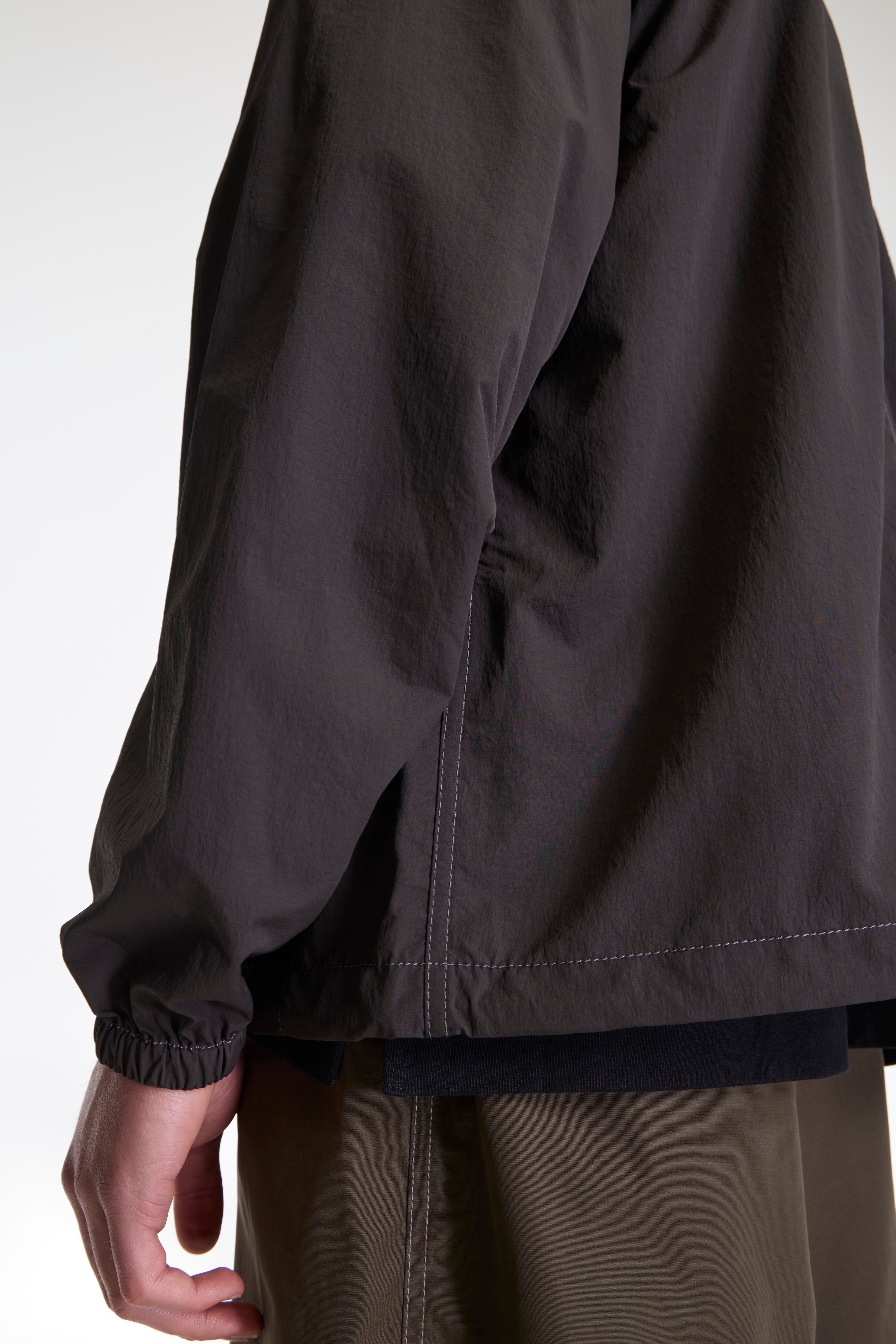 Crinkled Nylon Shirt Jacket Charcoal