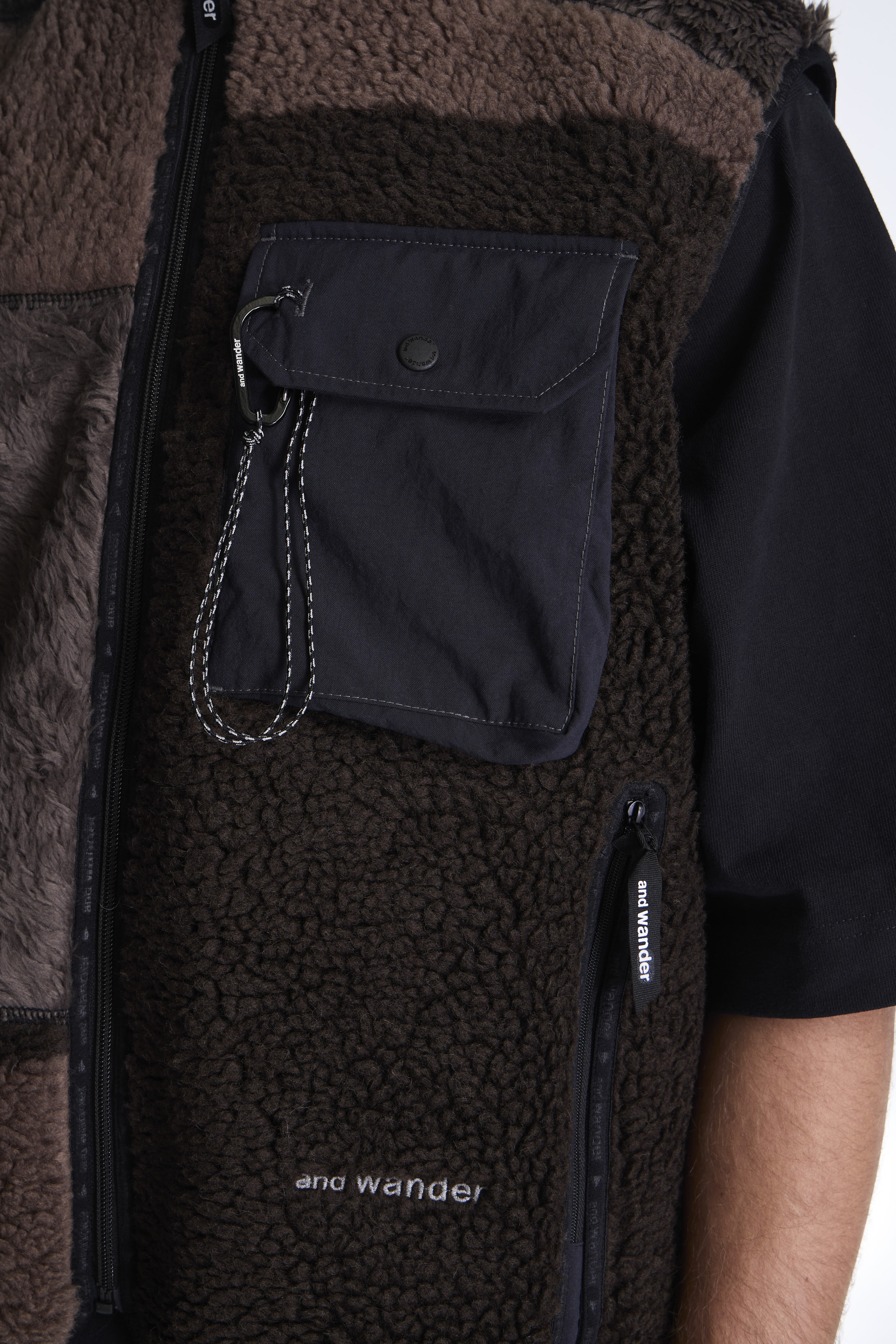 Mix Boa Vest Brown