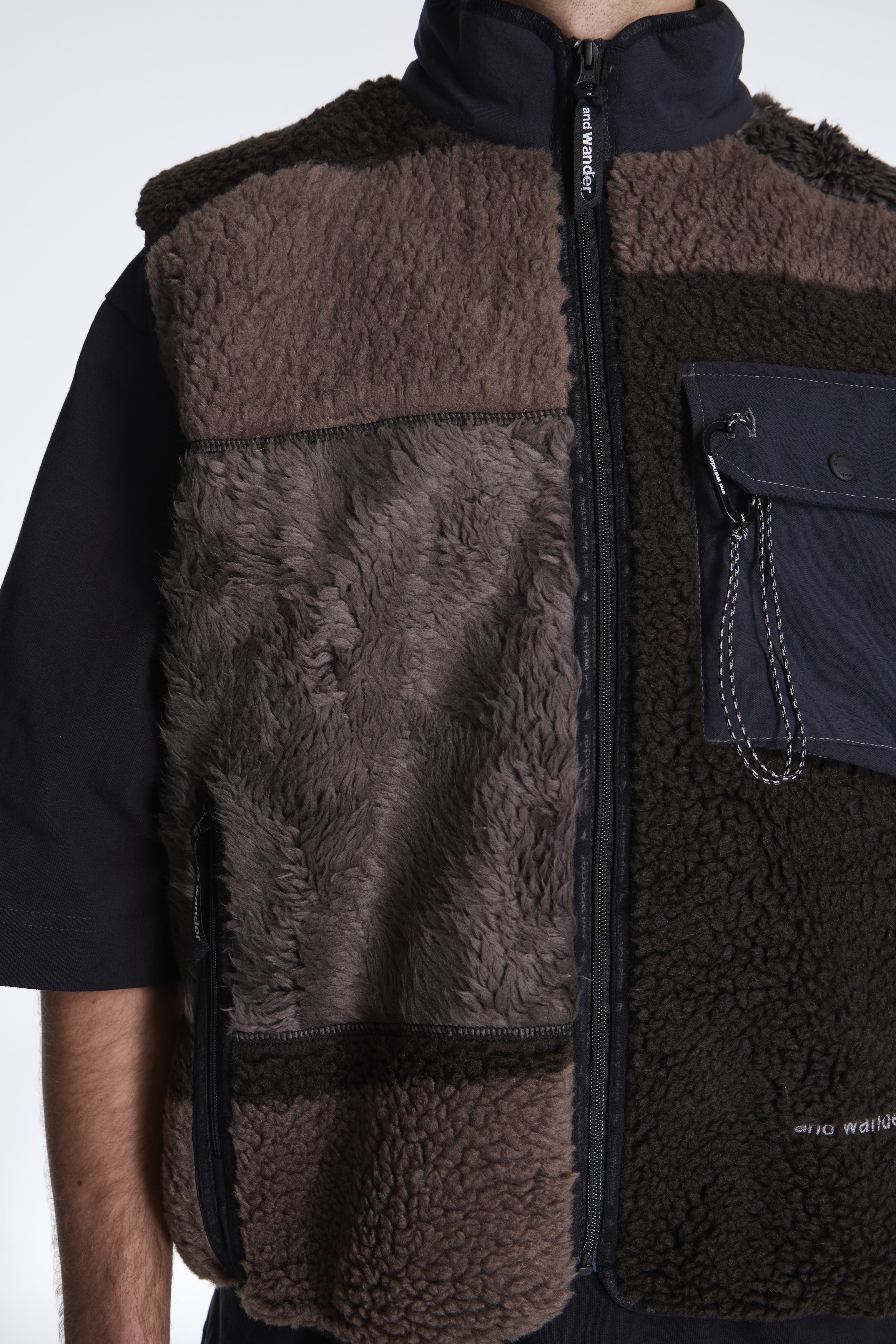 Mix Boa Vest Brown