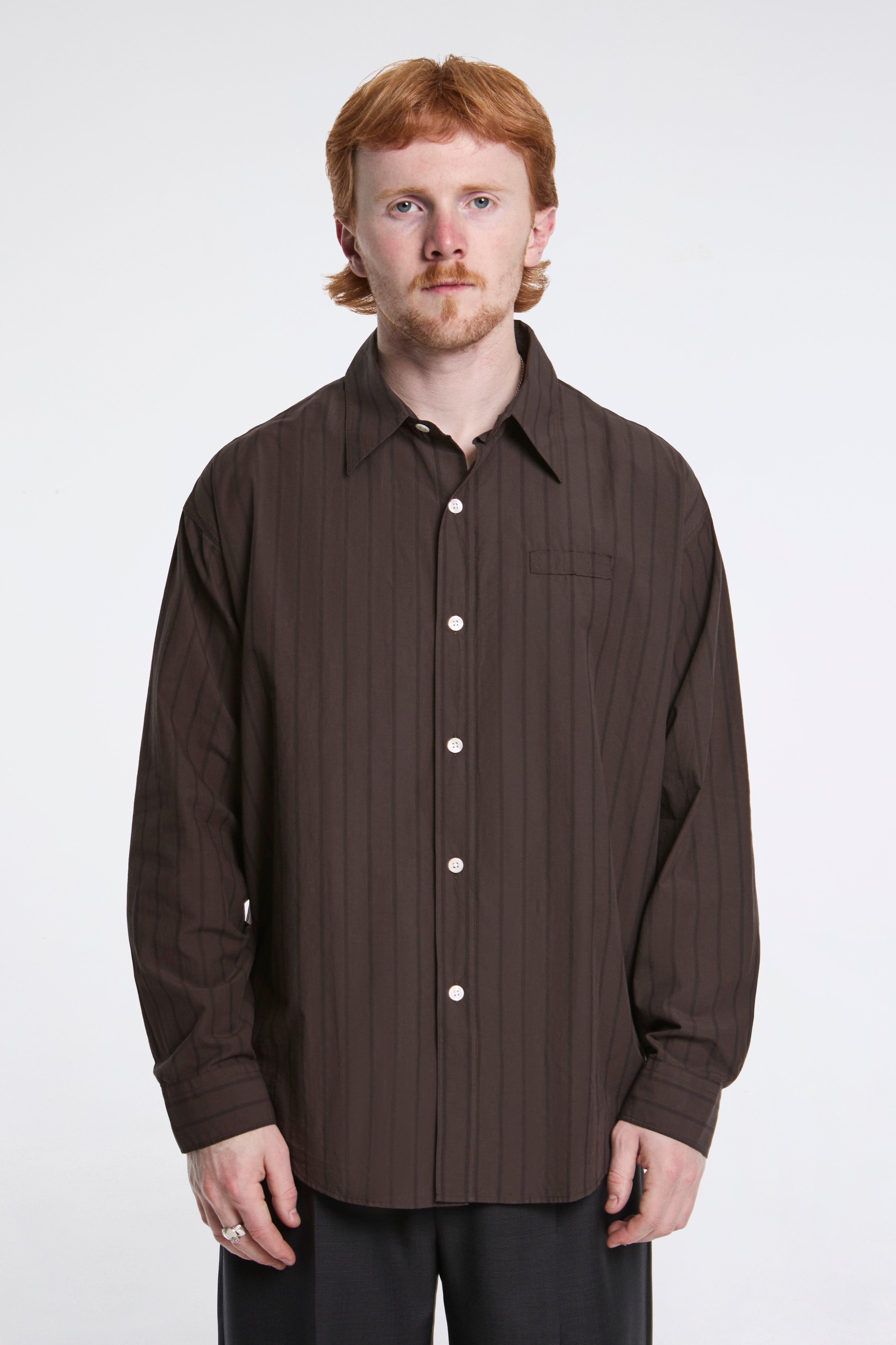 Essay Shirt Dark Brown Triple Stripe