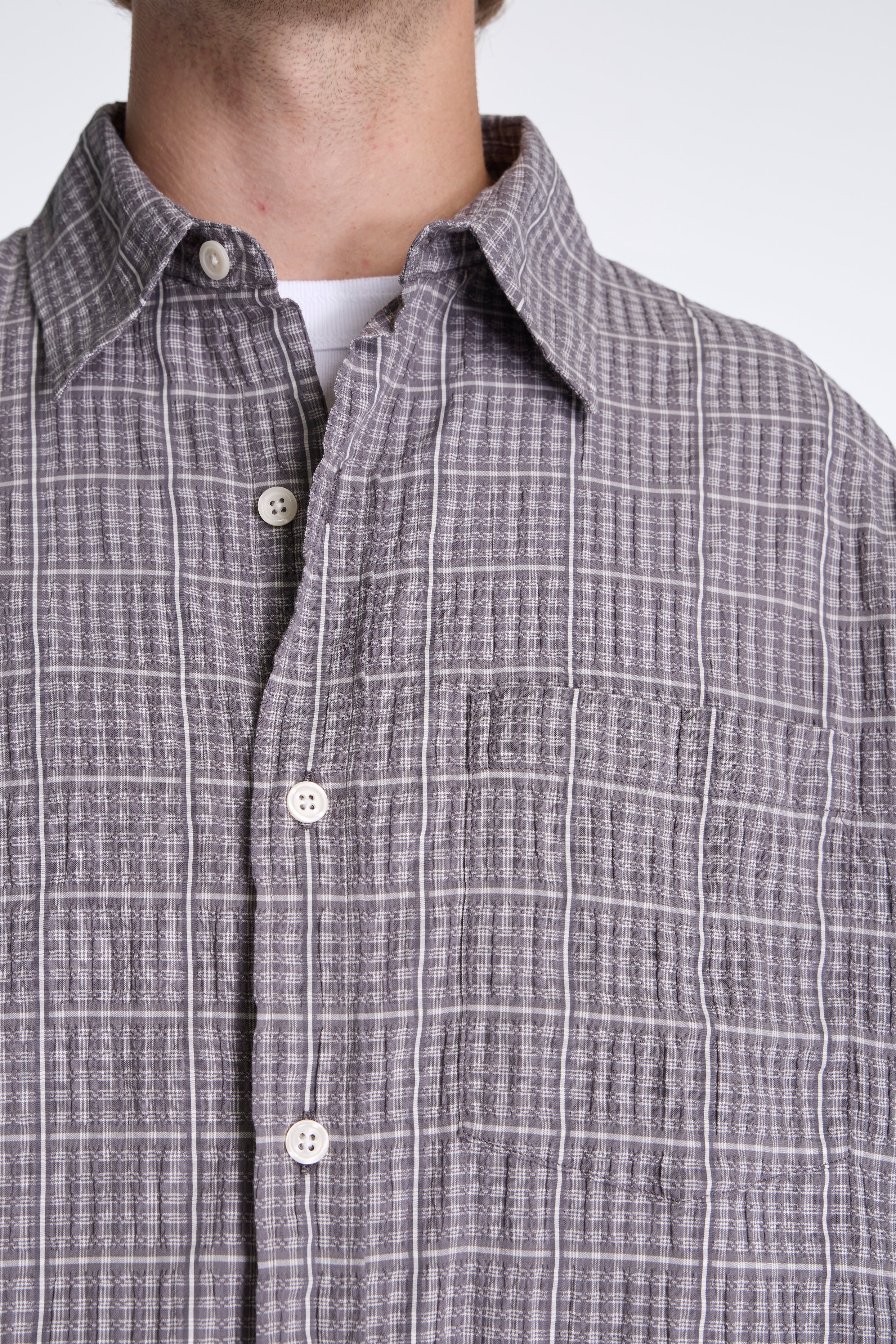 Executive Shirt Grey Textured Check
