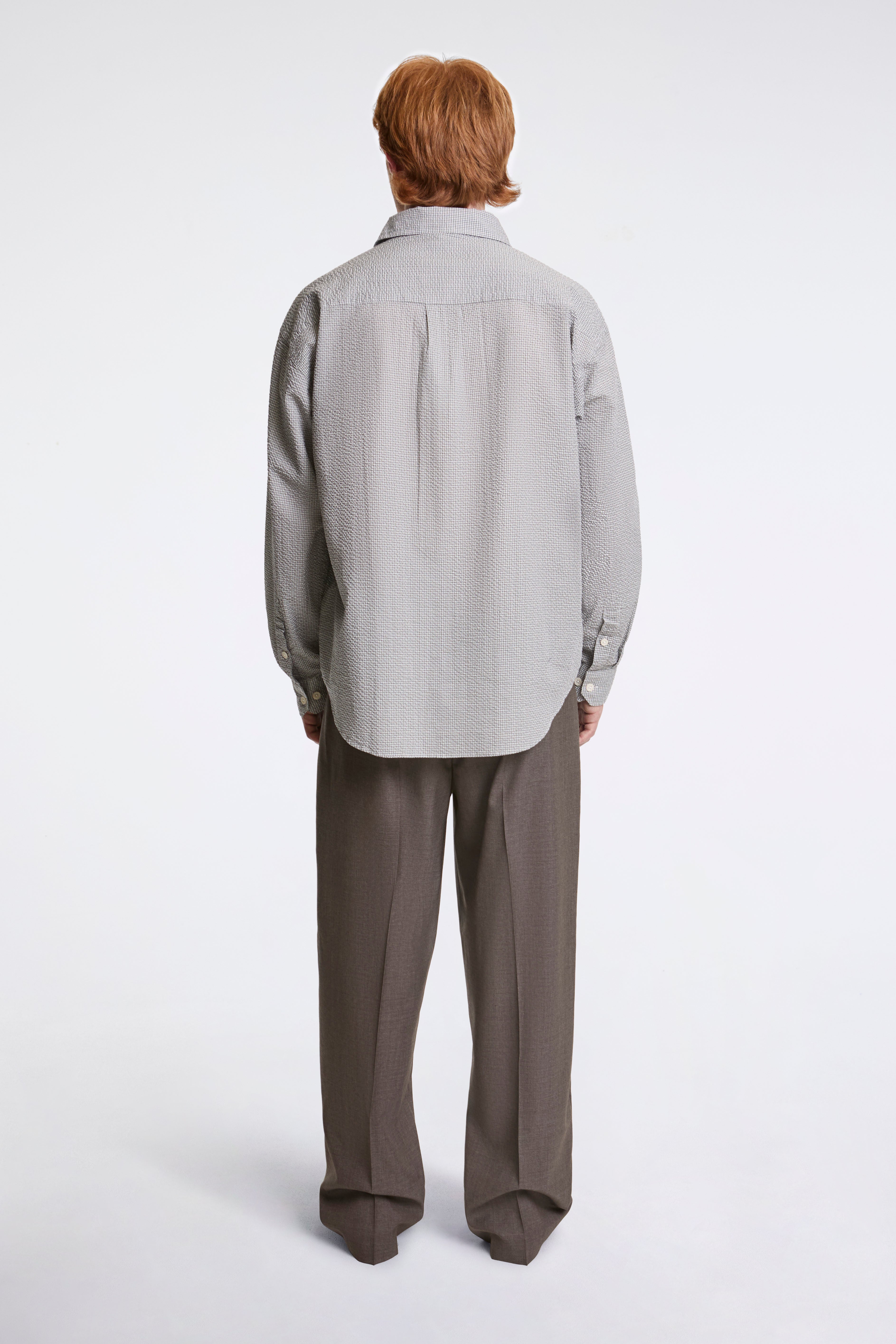 Executive Shirt Textured Bottle Grey Check