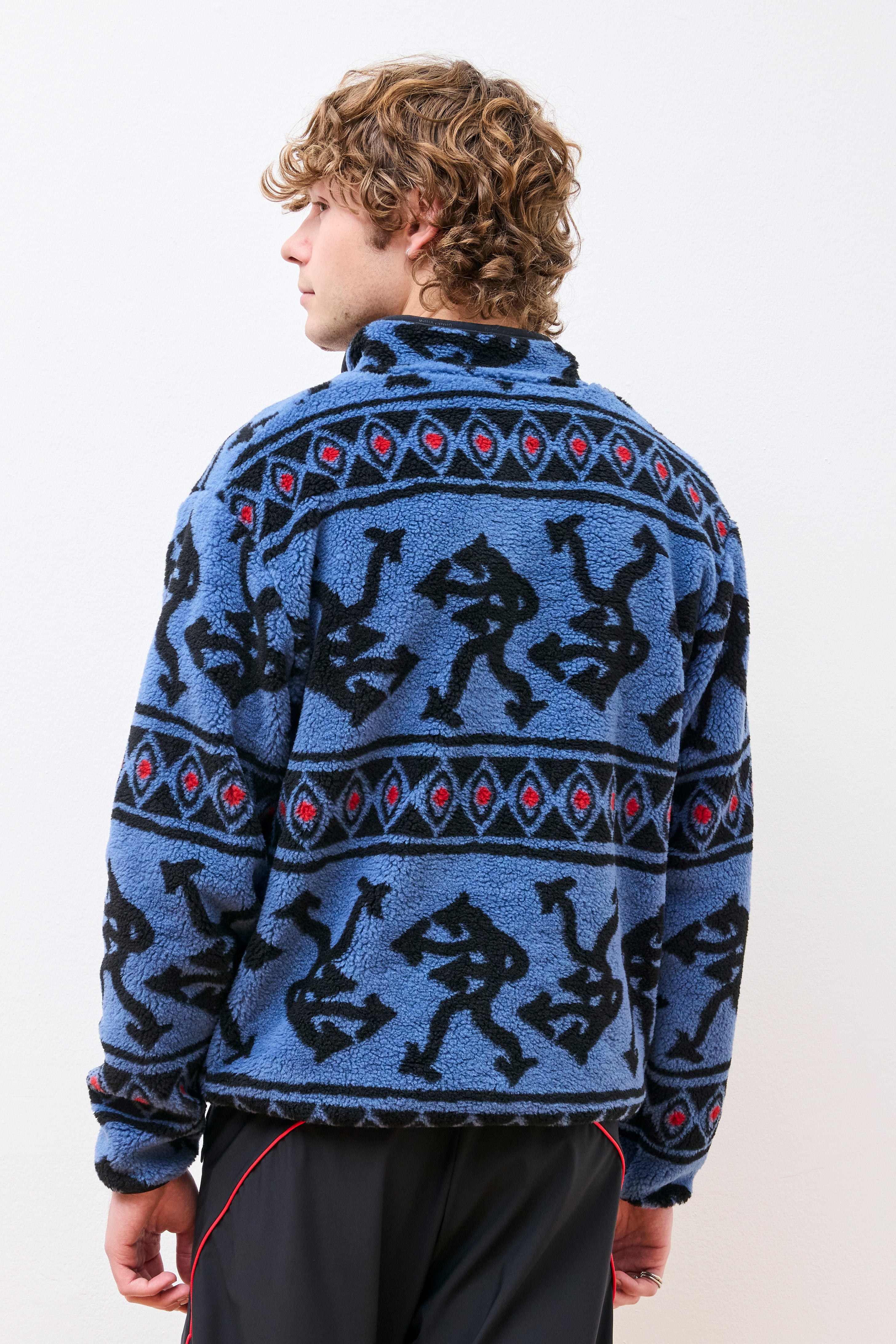 Half-Zip Pile Fleece Blue Arrow