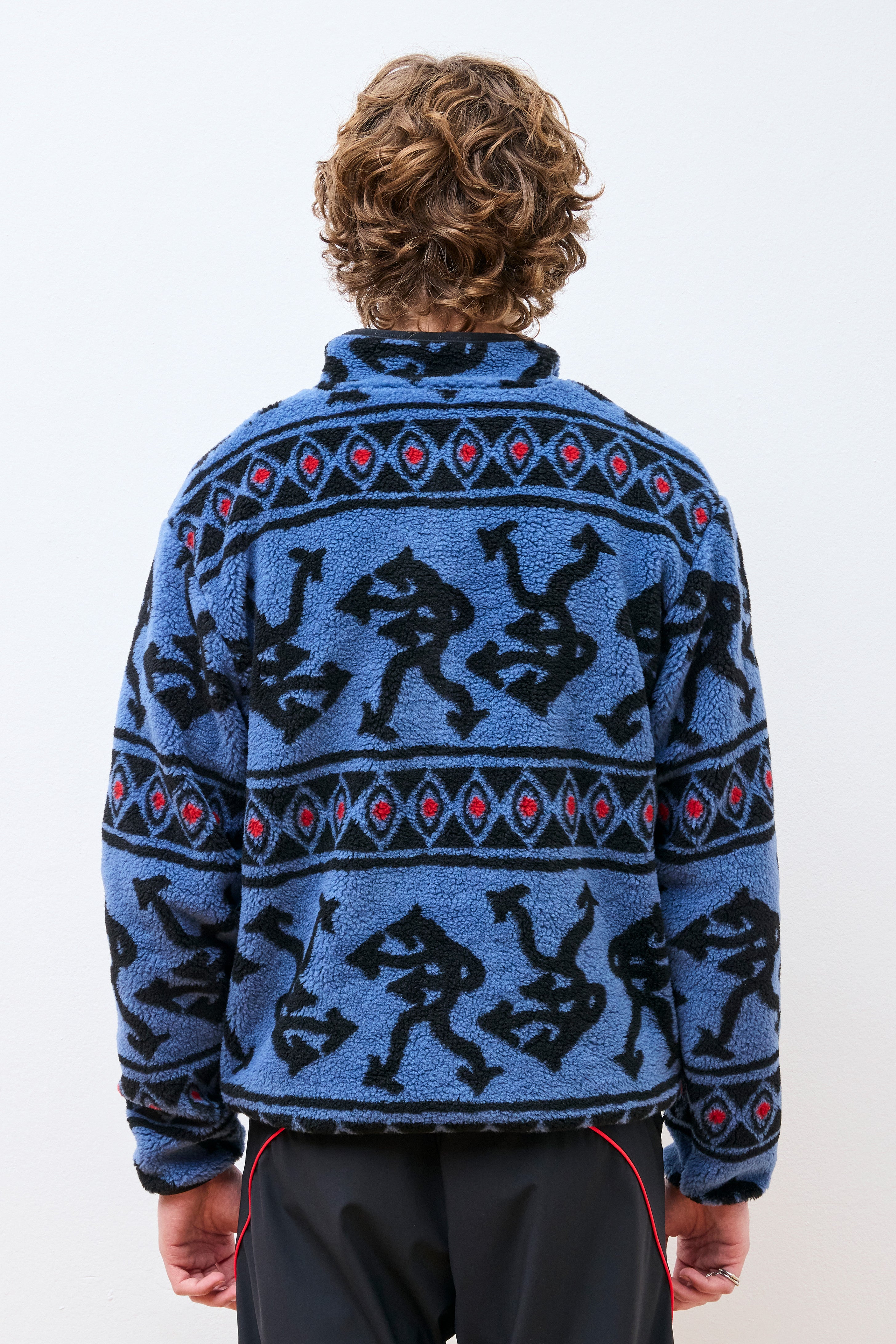 Half-Zip Pile Fleece Blue Arrow