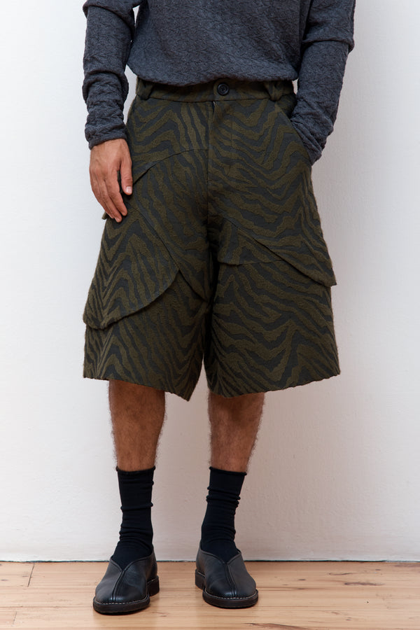 Batura Short Pants Green Pattern