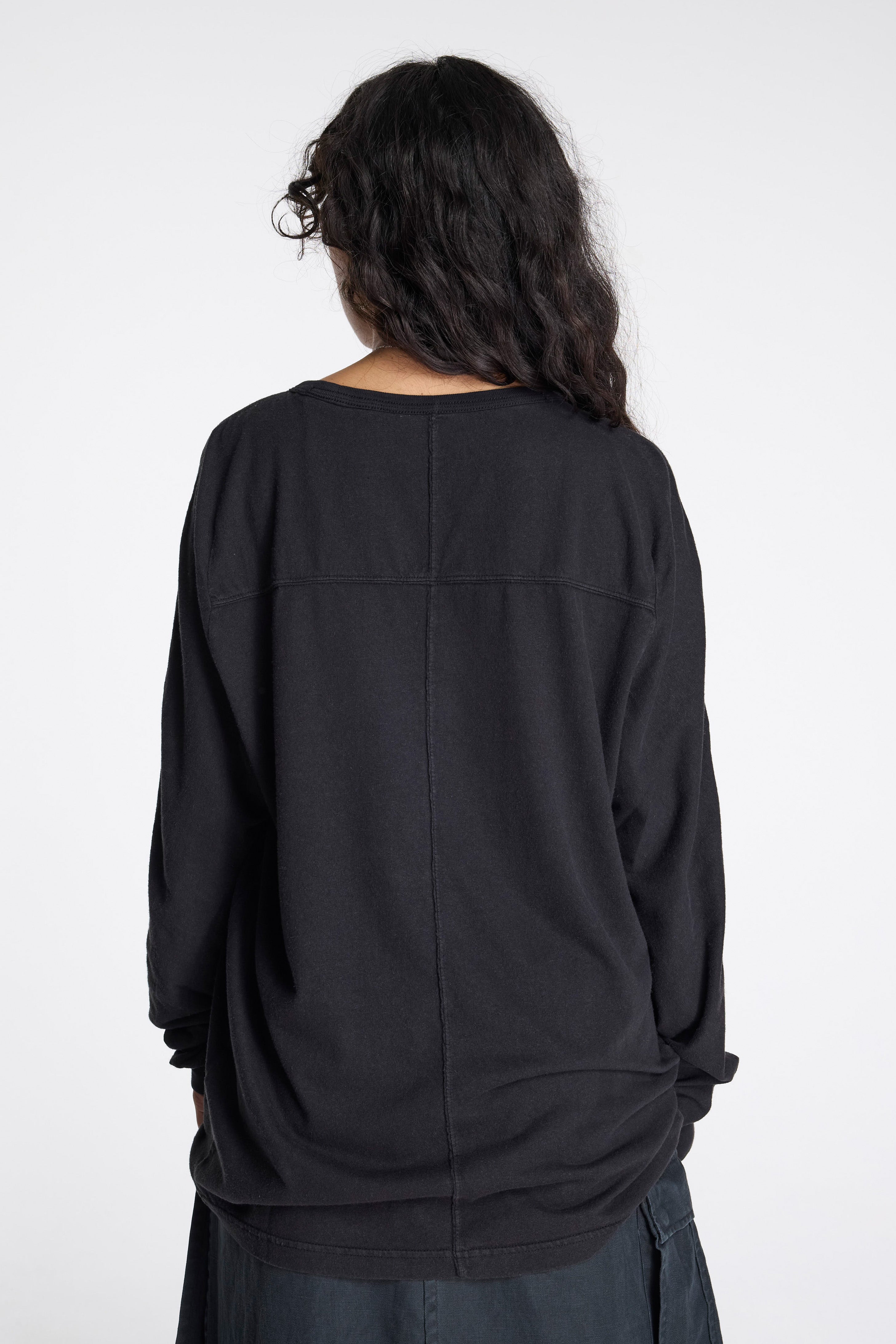 Hemp Cross Oversized L/S T-Shirt Black