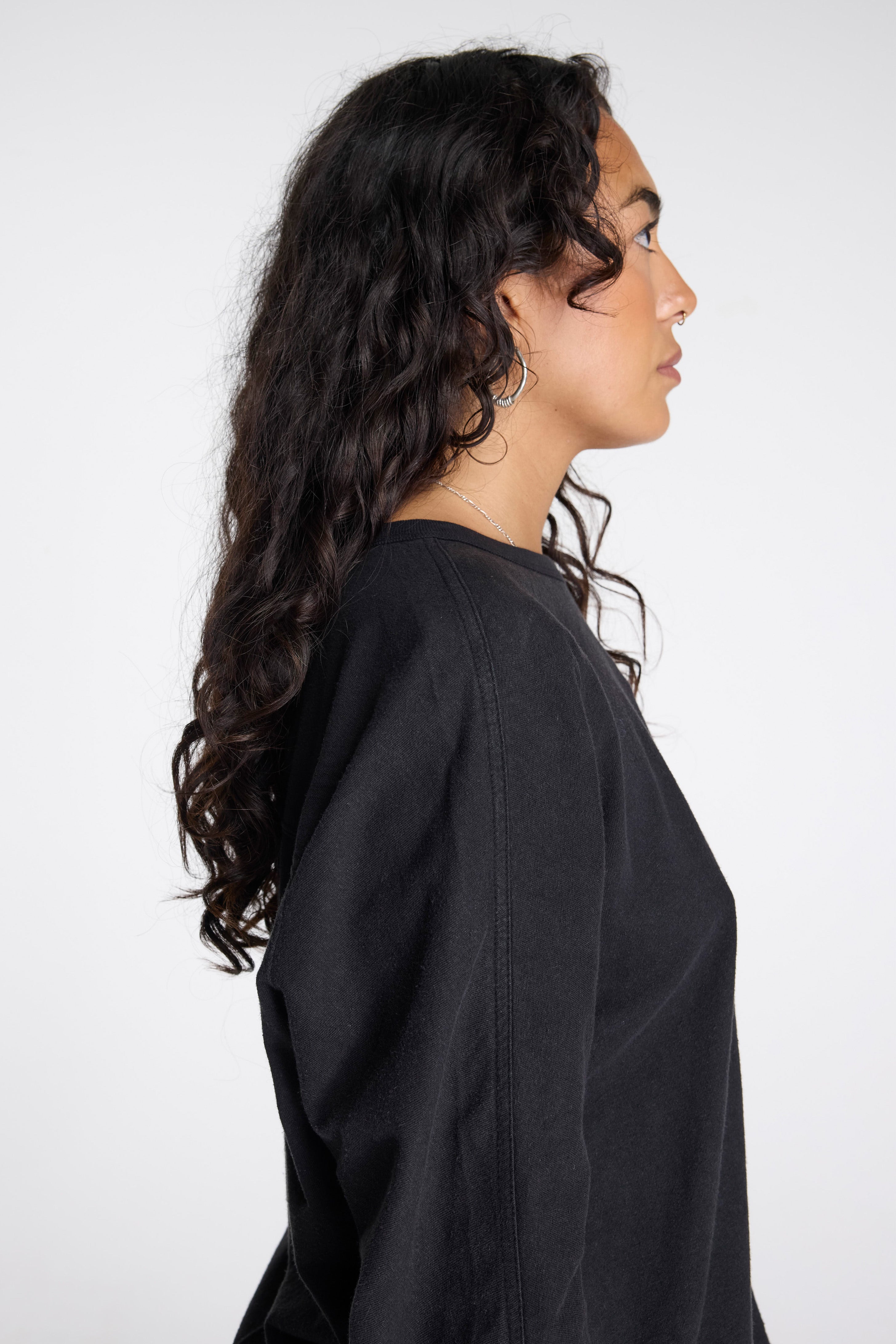 Hemp Cross Oversized L/S T-Shirt Black