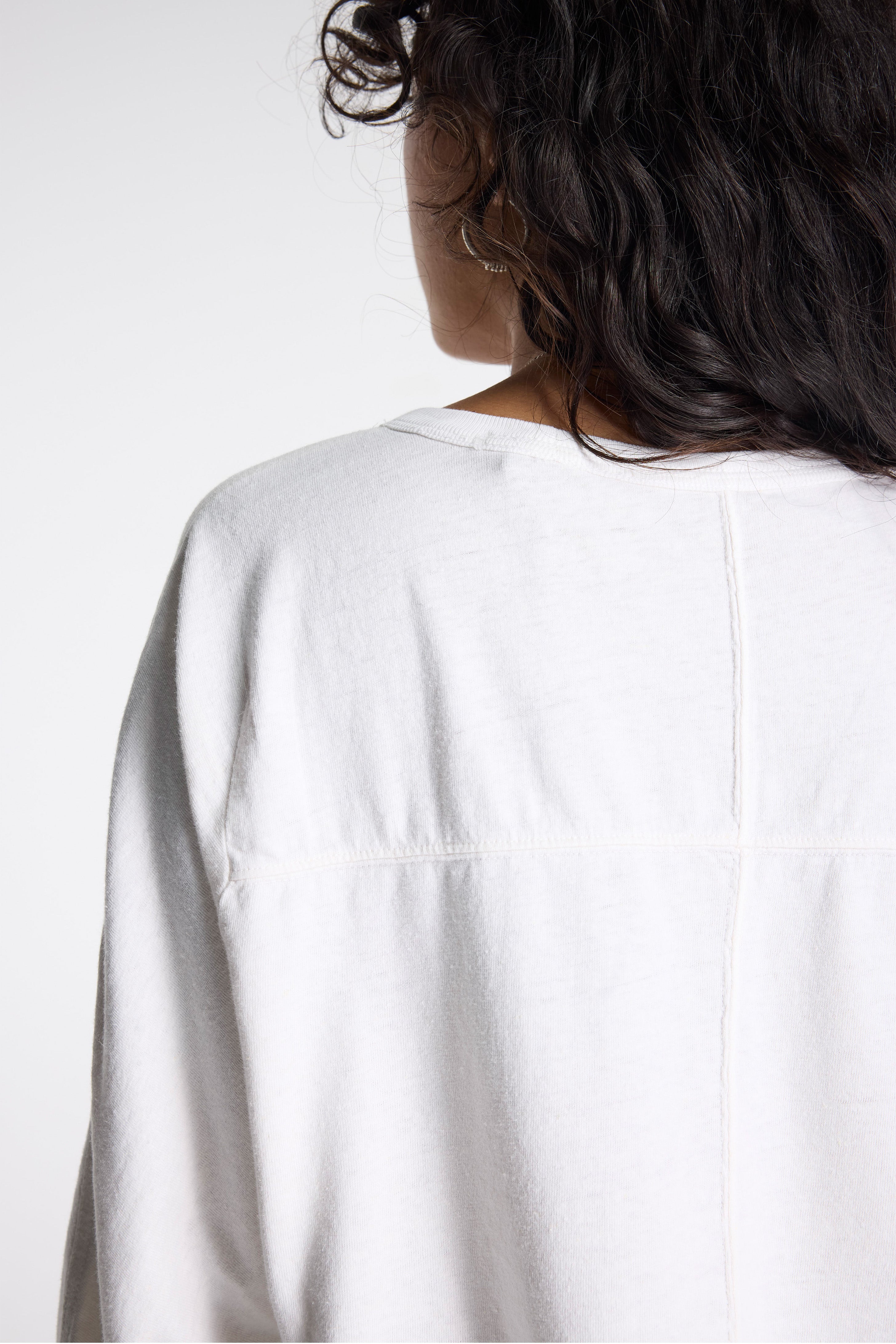 Hemp Cross Oversized L/S T-Shirt White