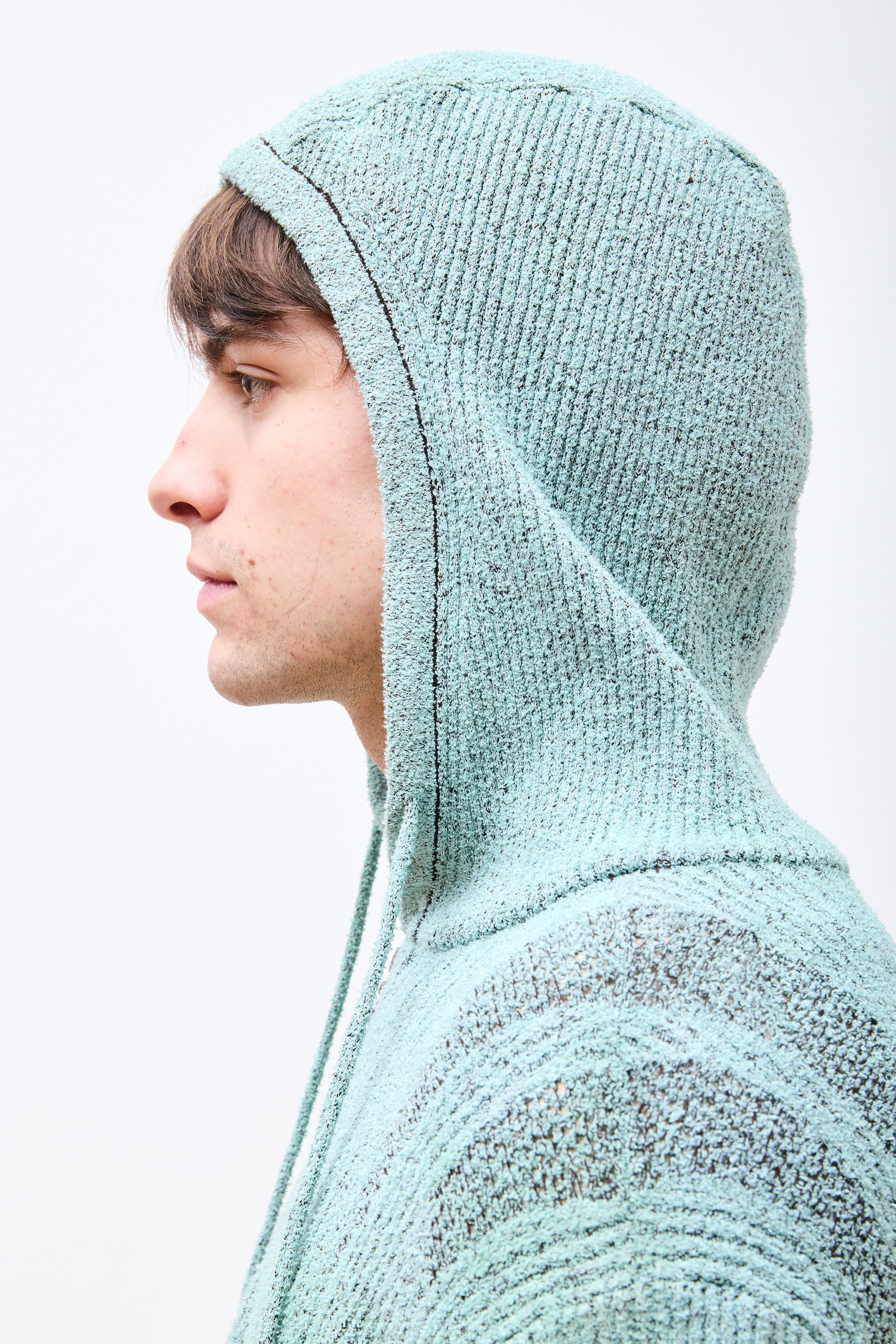 Knit Zip Hoodie Boulce Blend Light Green/Brown