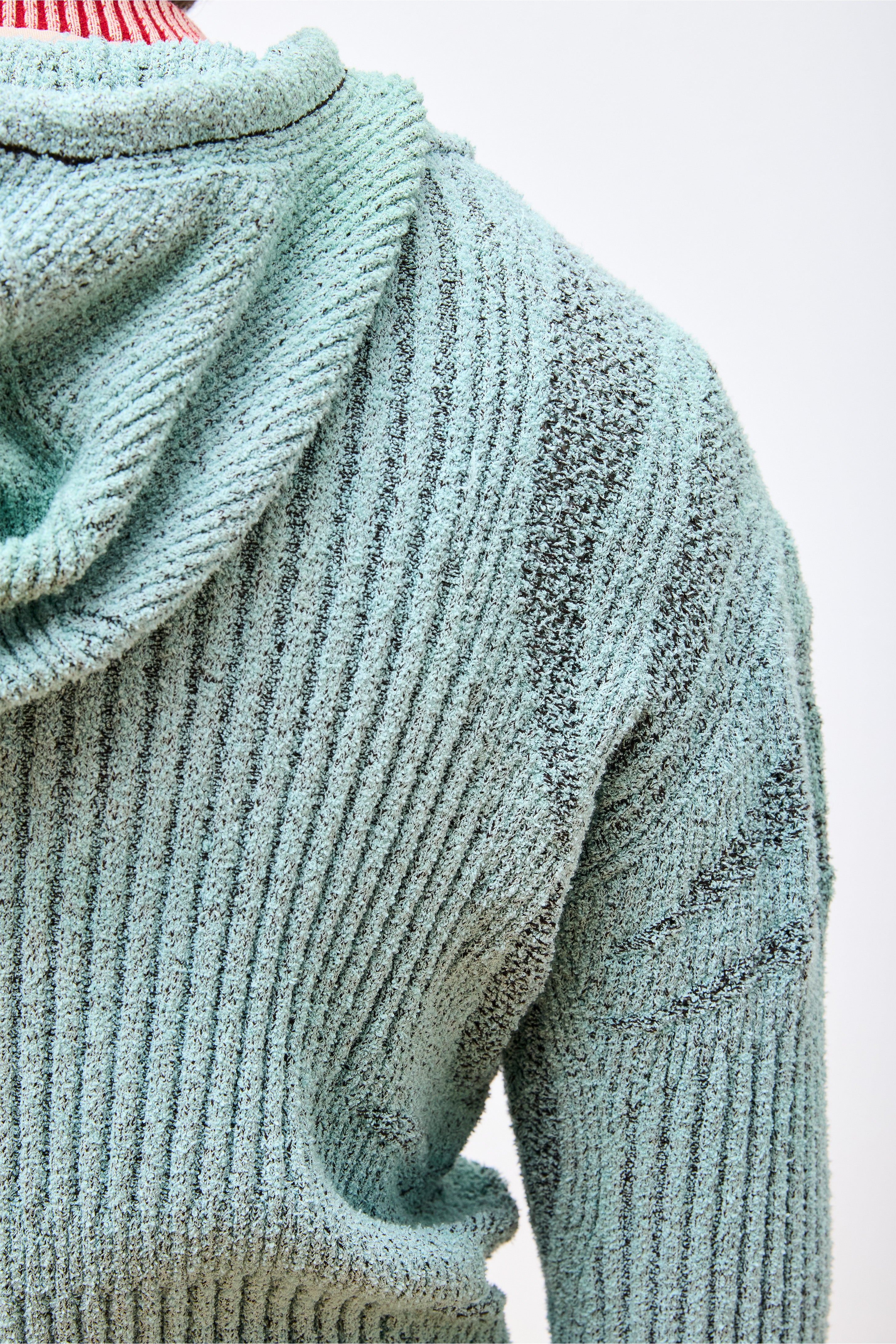 Knit Zip Hoodie Boulce Blend Light Green/Brown