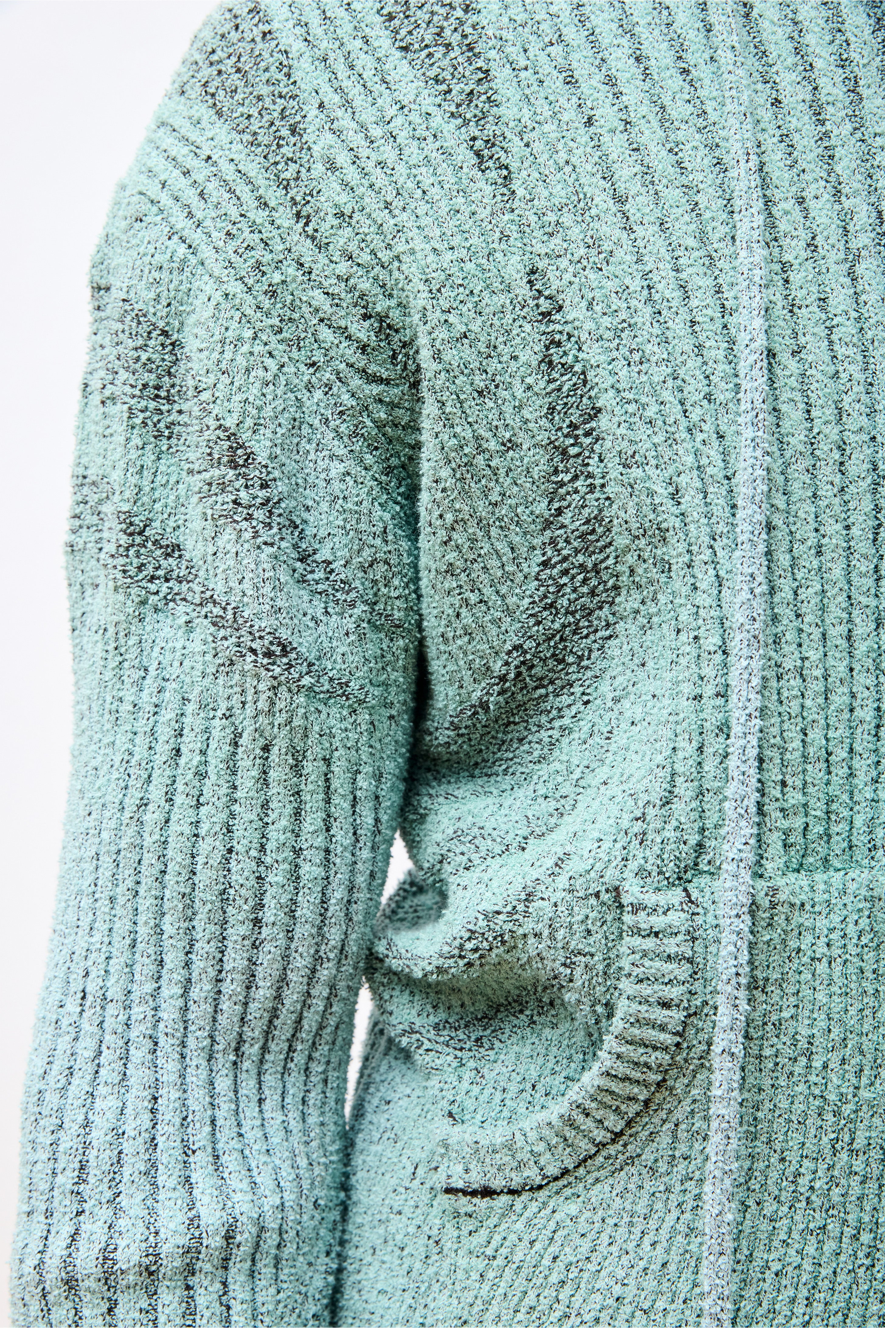 Knit Zip Hoodie Boulce Blend Light Green/Brown