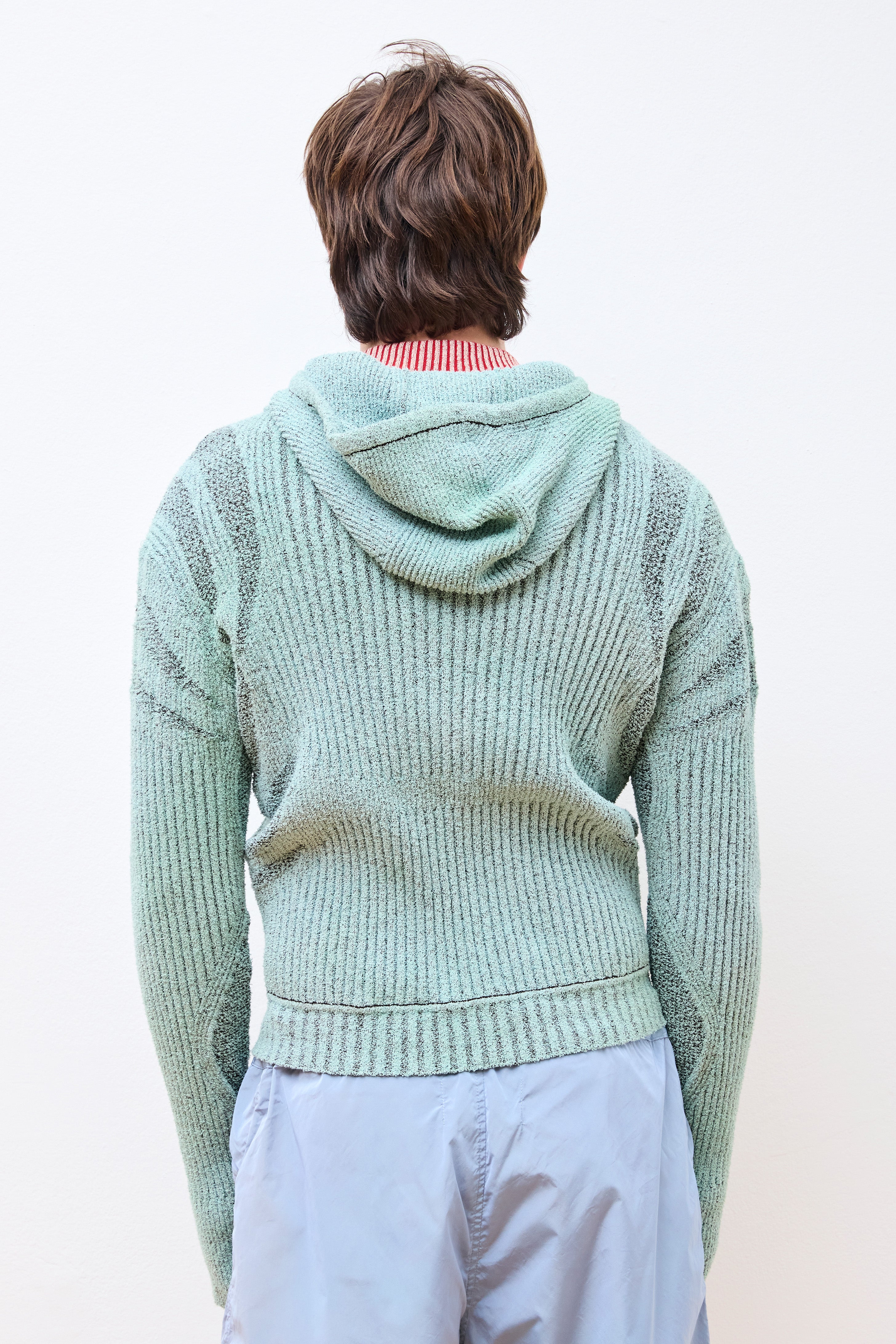 Knit Zip Hoodie Boulce Blend Light Green/Brown