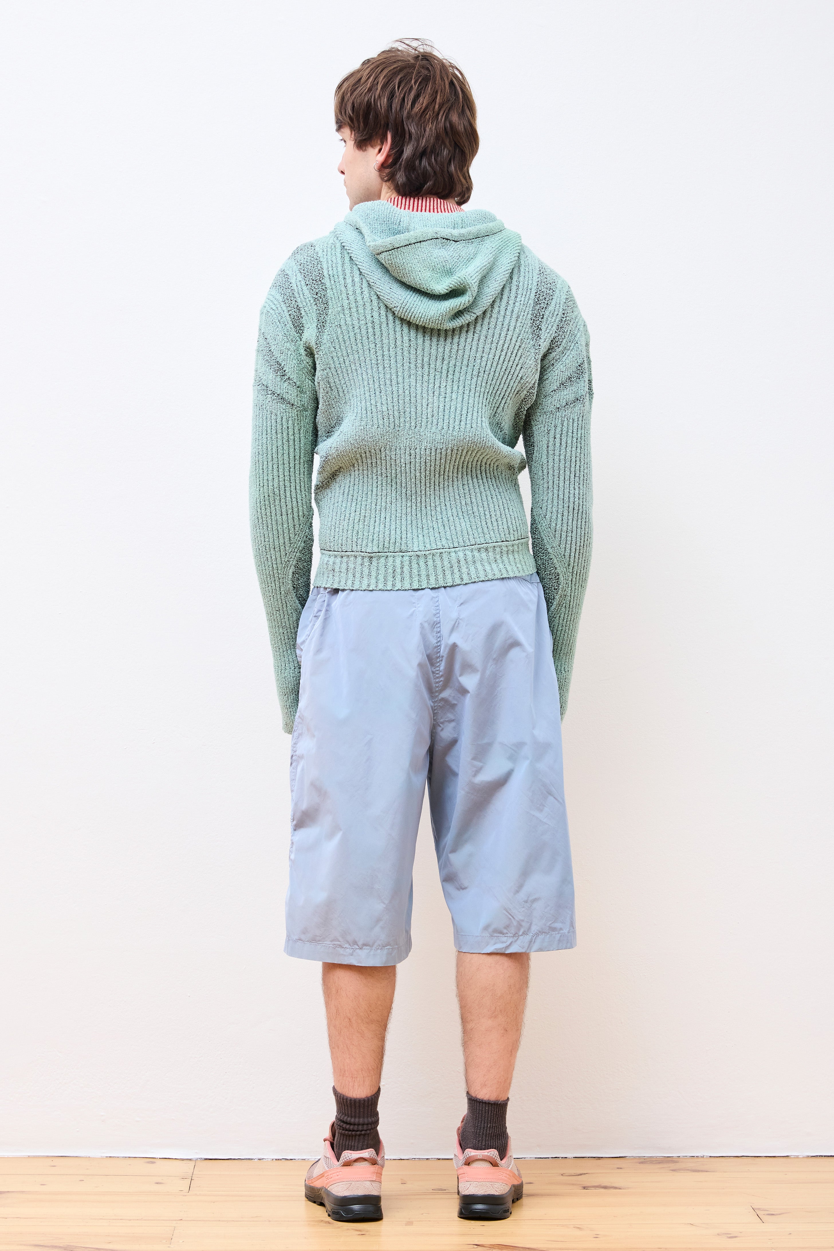 Knit Zip Hoodie Boulce Blend Light Green/Brown