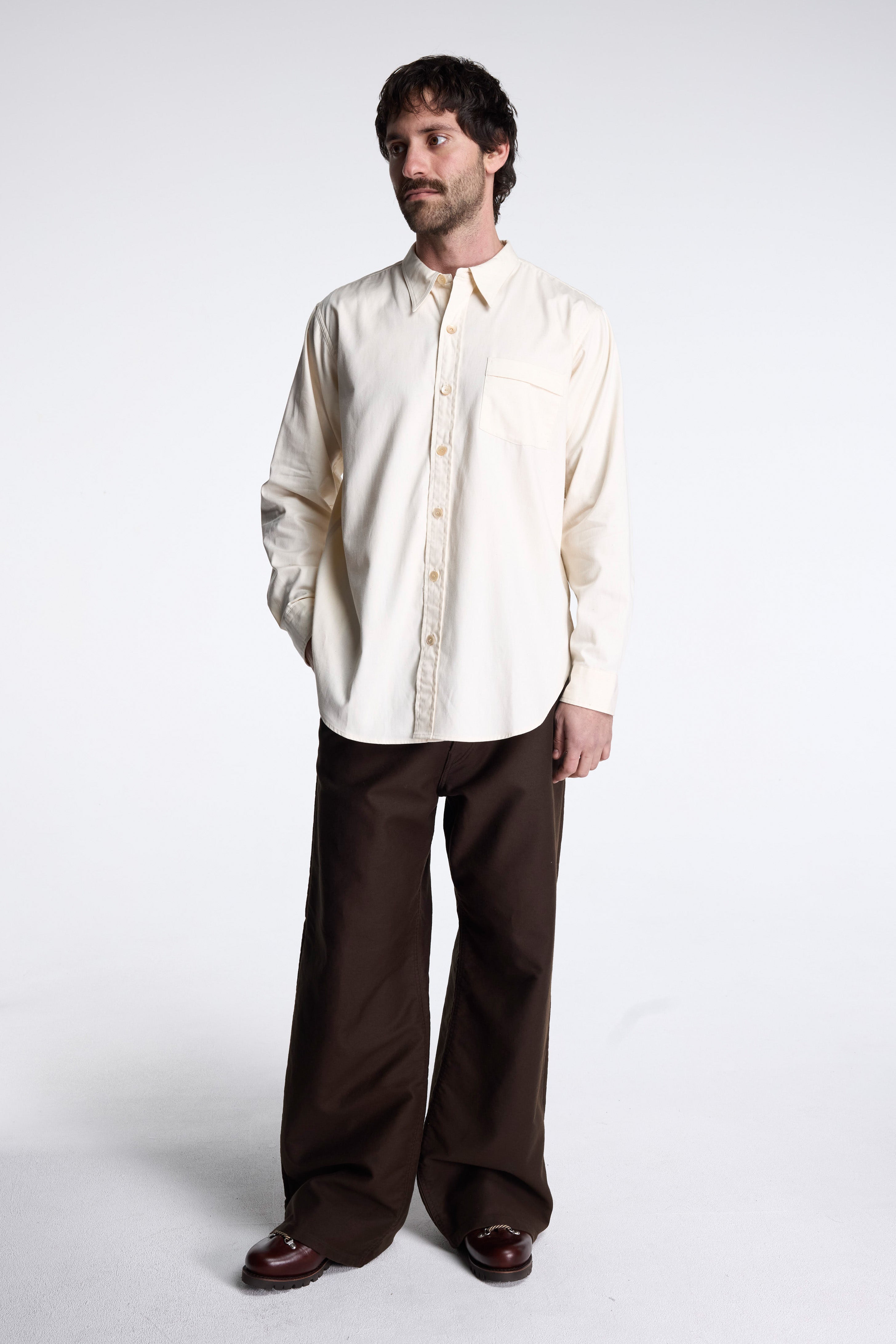 LOT.106 Narrow Collar Shirt Ivory