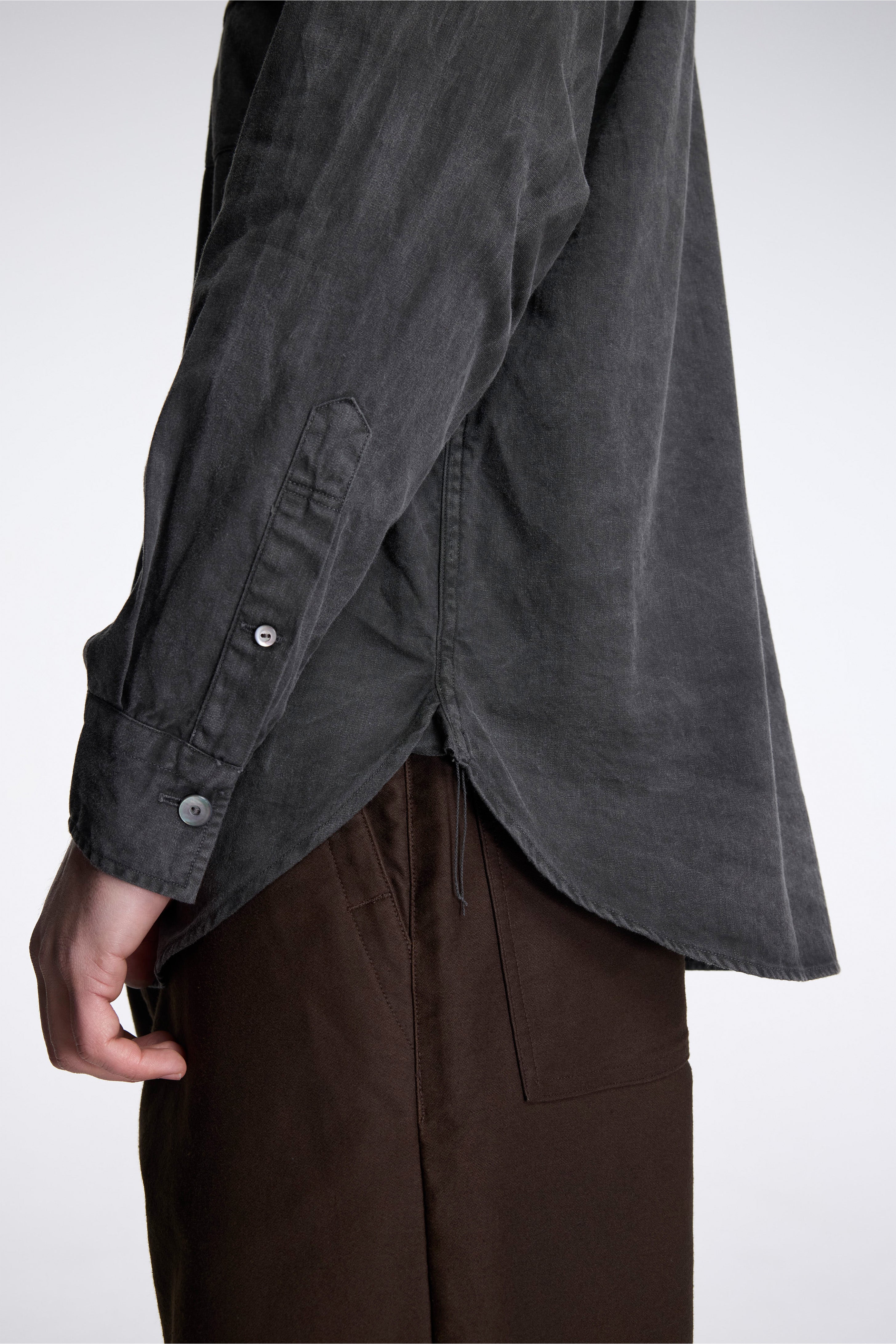 LOT.106 Narrow Collar Shirt Sumi Dyed Black