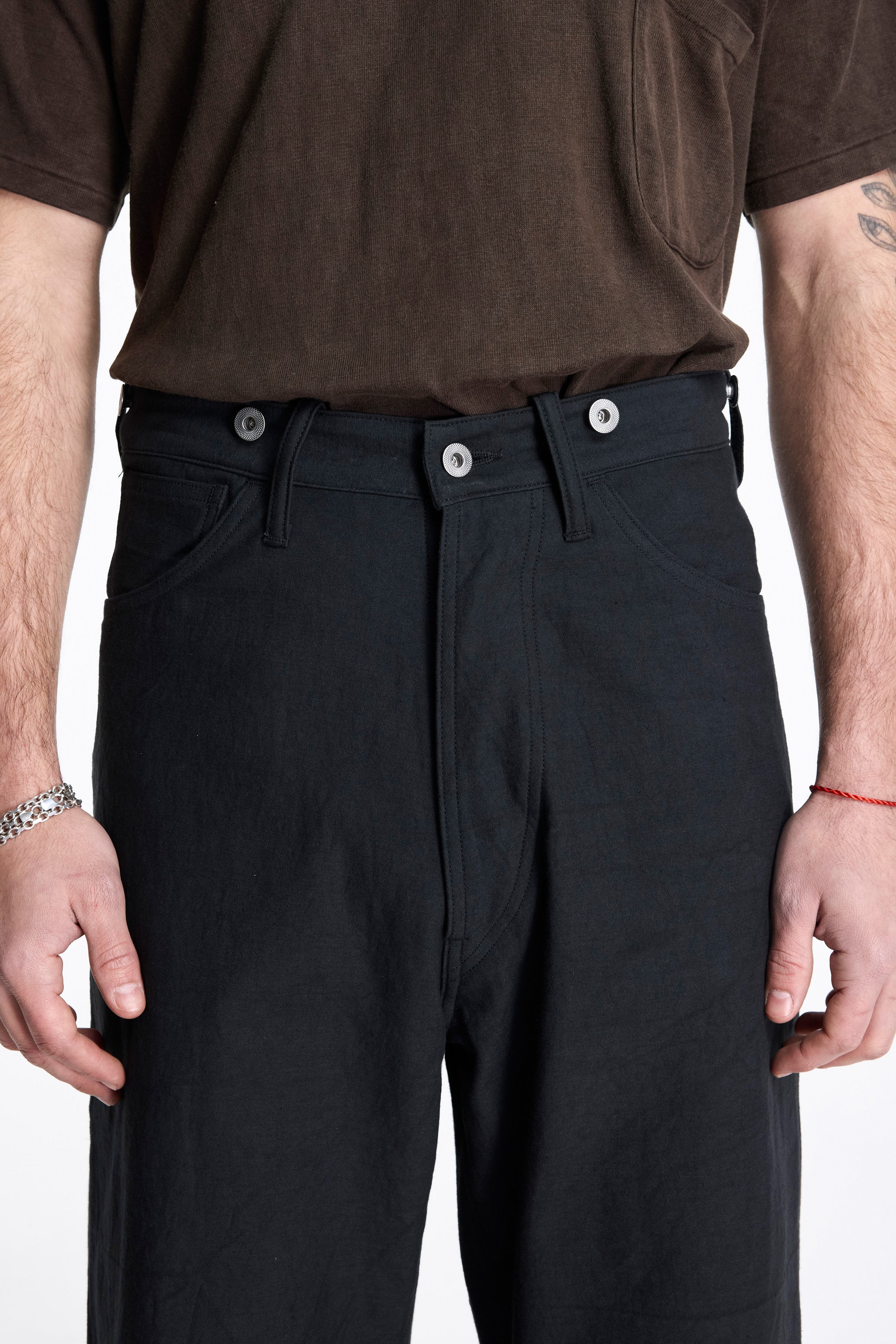 LOT.209 Buckle-Backed Trousers Black