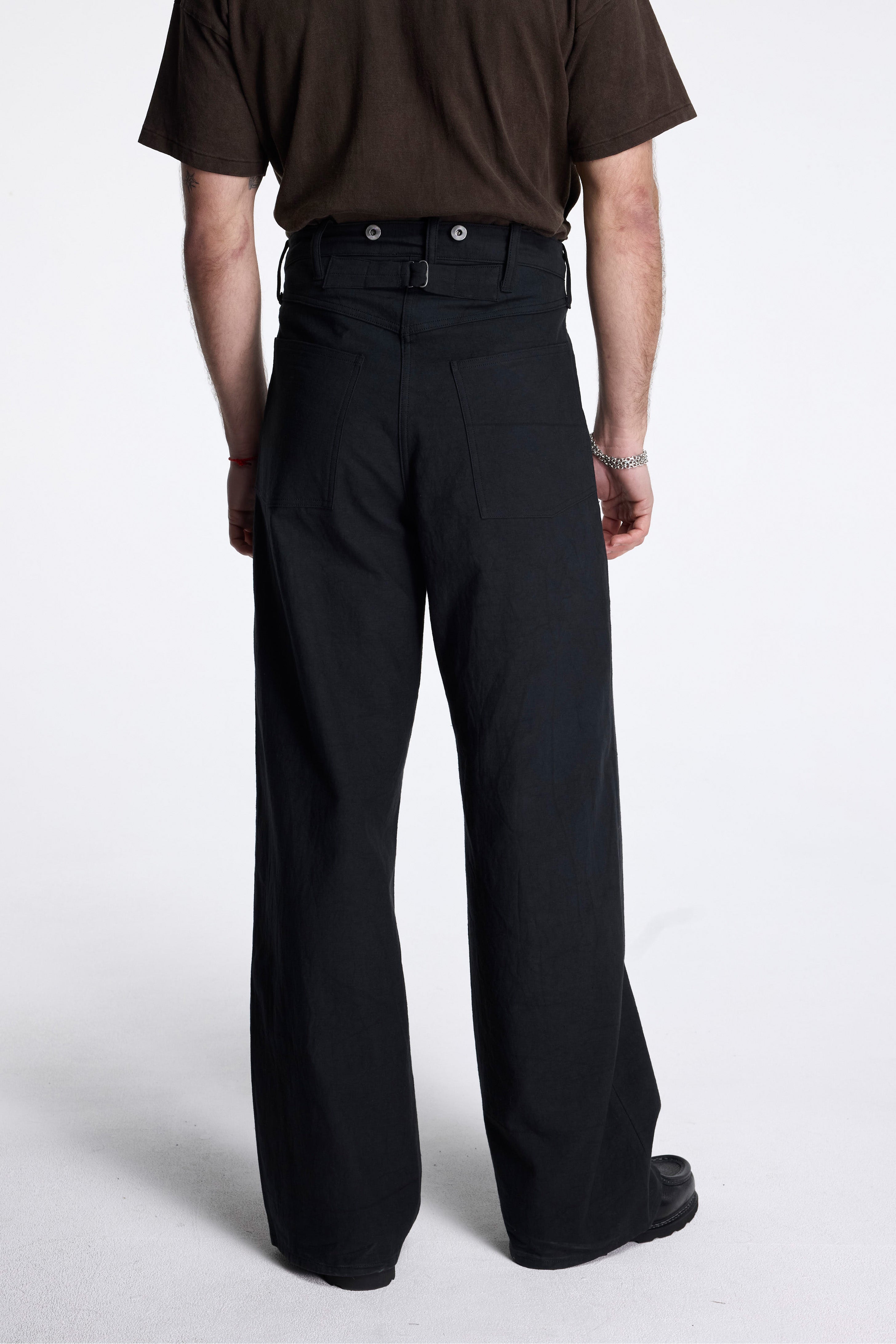 LOT.209 Buckle-Backed Trousers Black