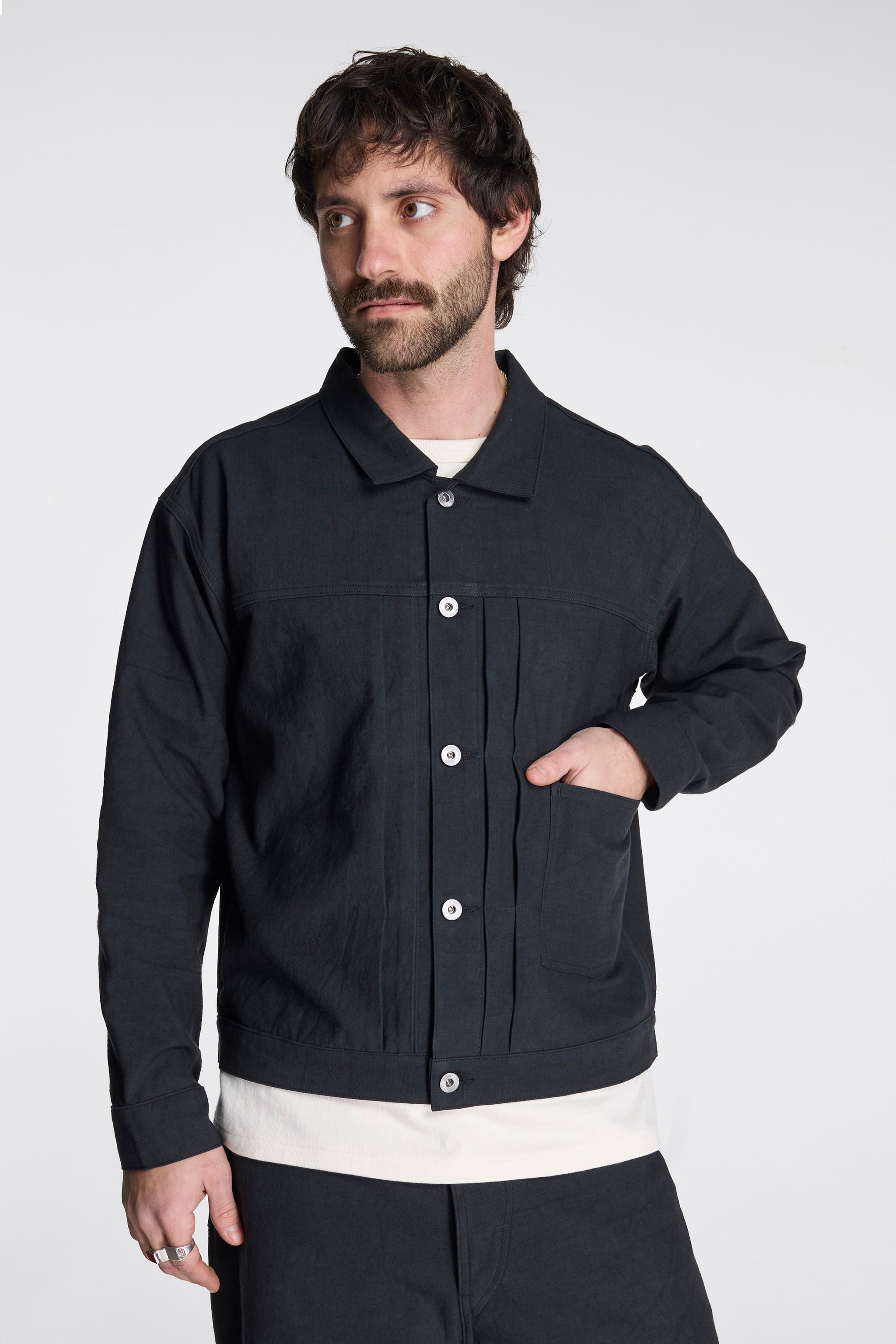 T.T LOT.309 Buckle-Backed Jacket Black