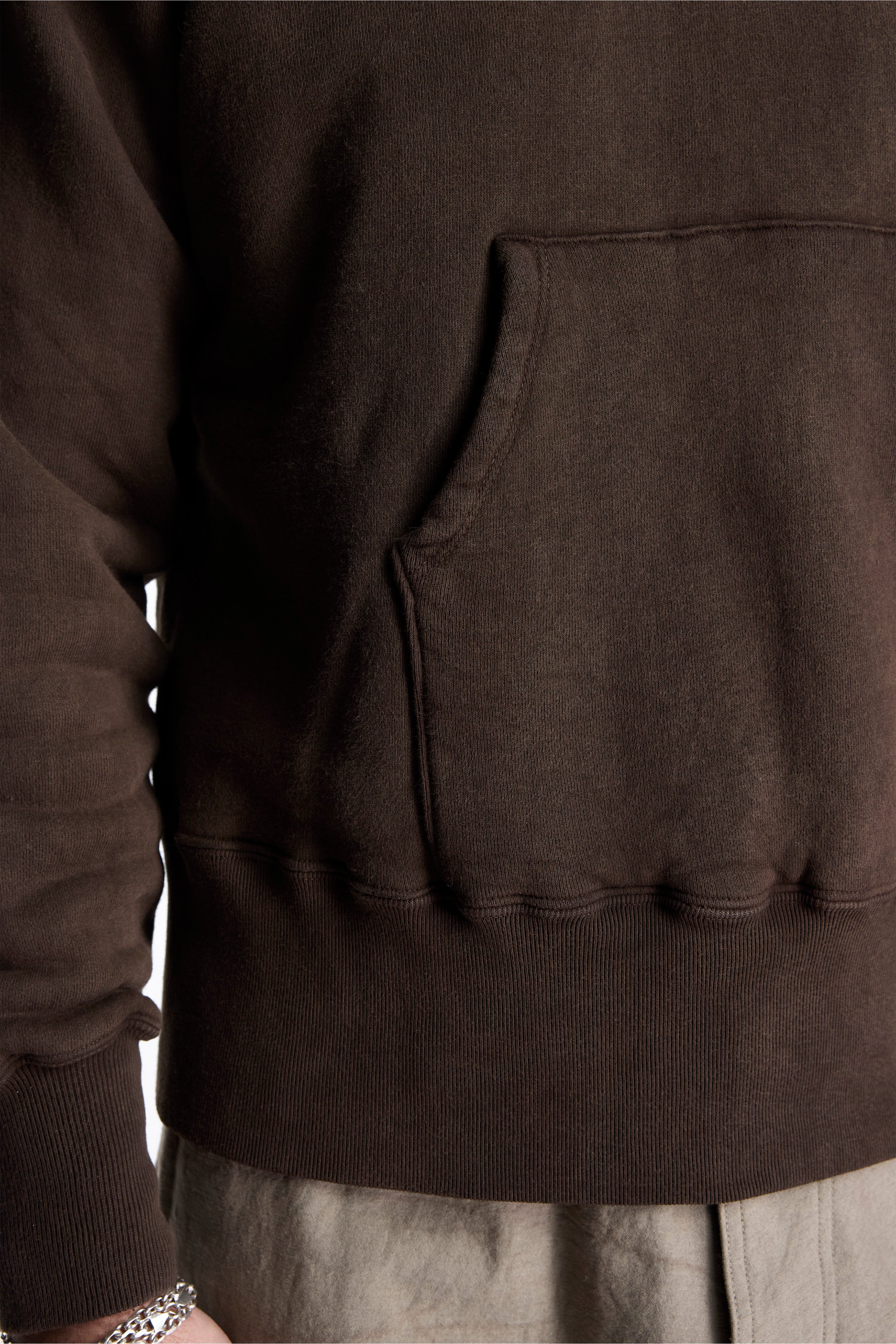 LOT.606 Hooded Sweat Shirt Mud Dyed Brown