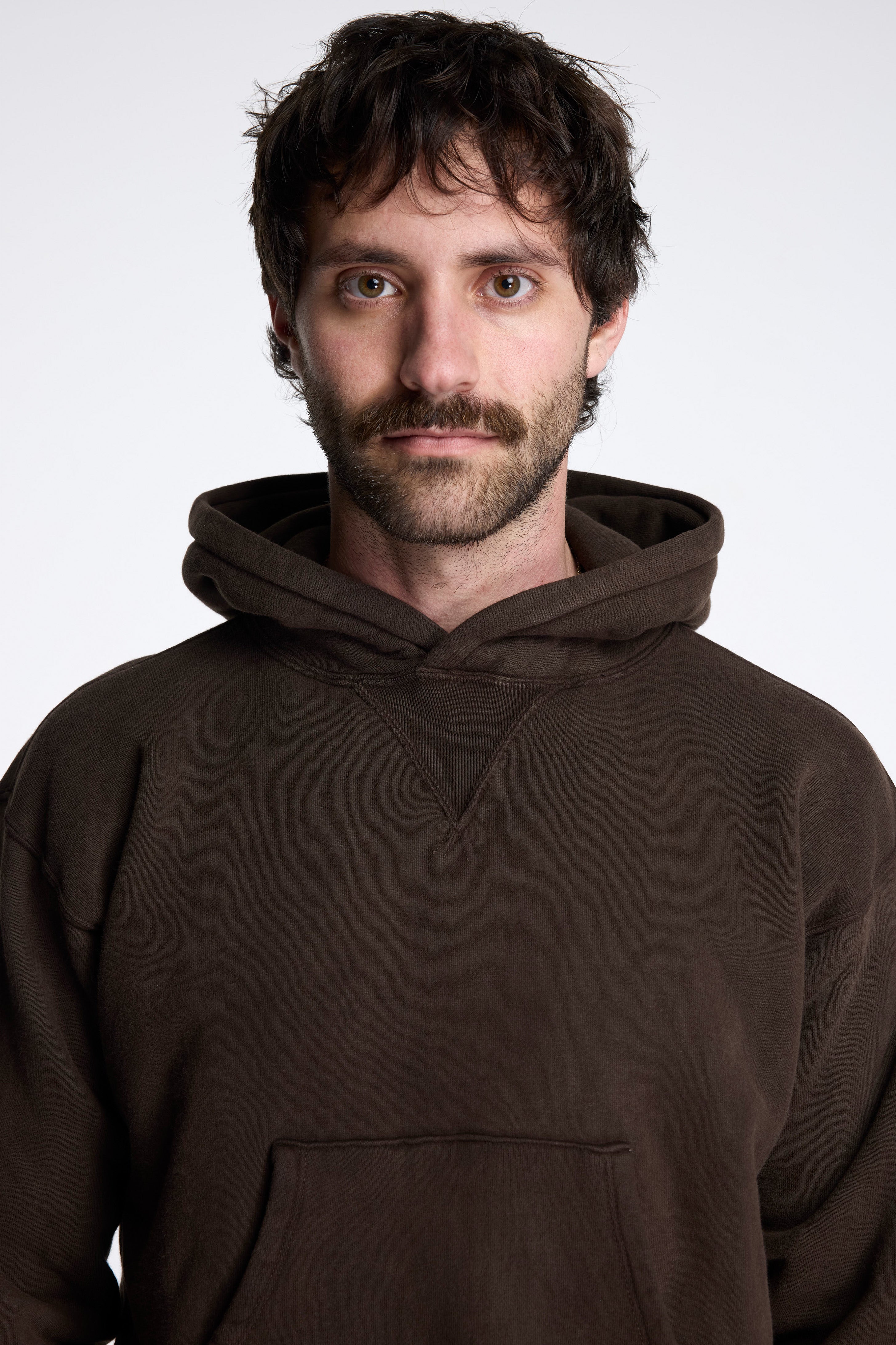 LOT.606 Hooded Sweat Shirt Mud Dyed Brown