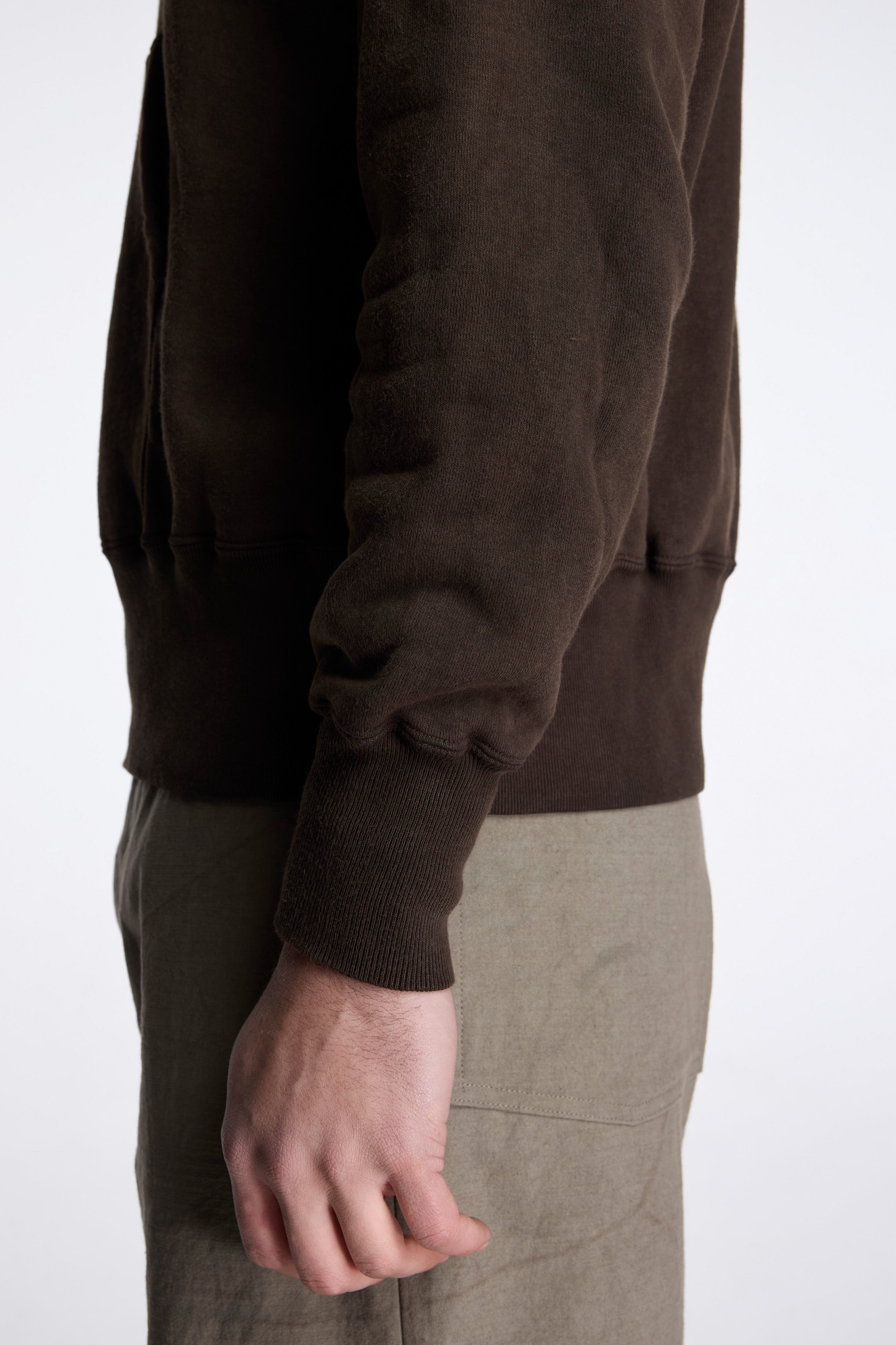 LOT.606 Hooded Sweat Shirt Mud Dyed Brown