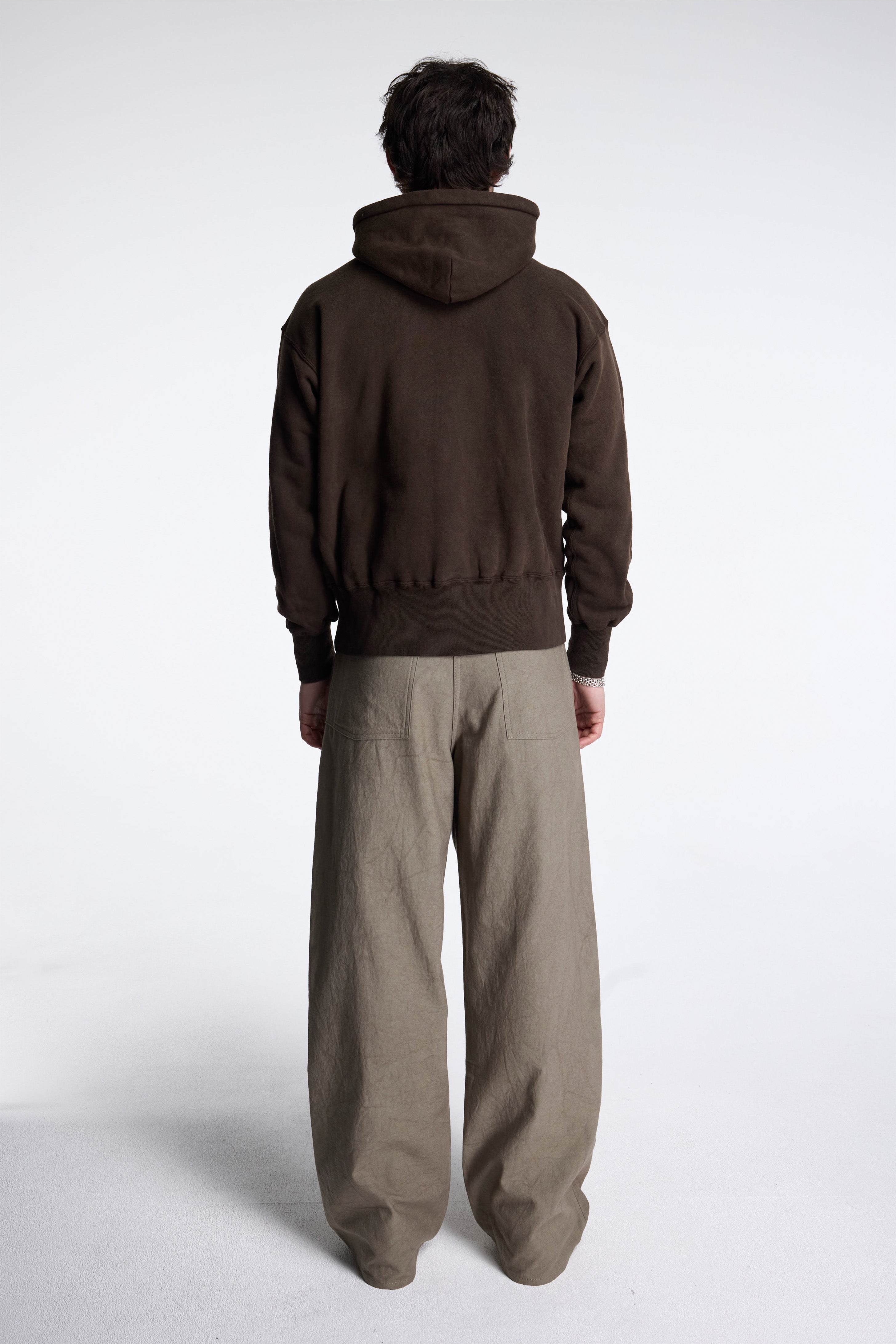 LOT.606 Hooded Sweat Shirt Mud Dyed Brown