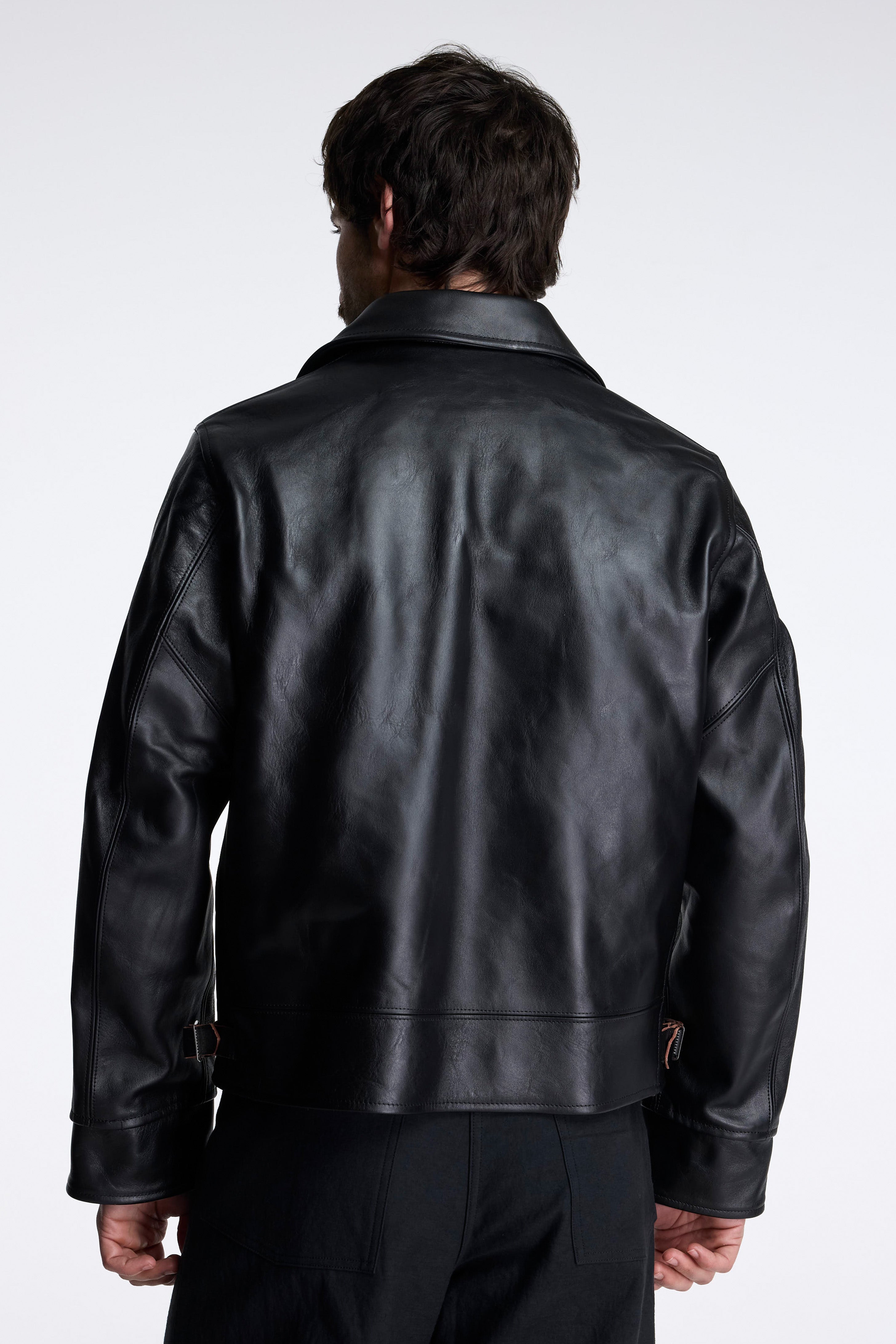 LOT.802 Cossack Leather Jacket Black