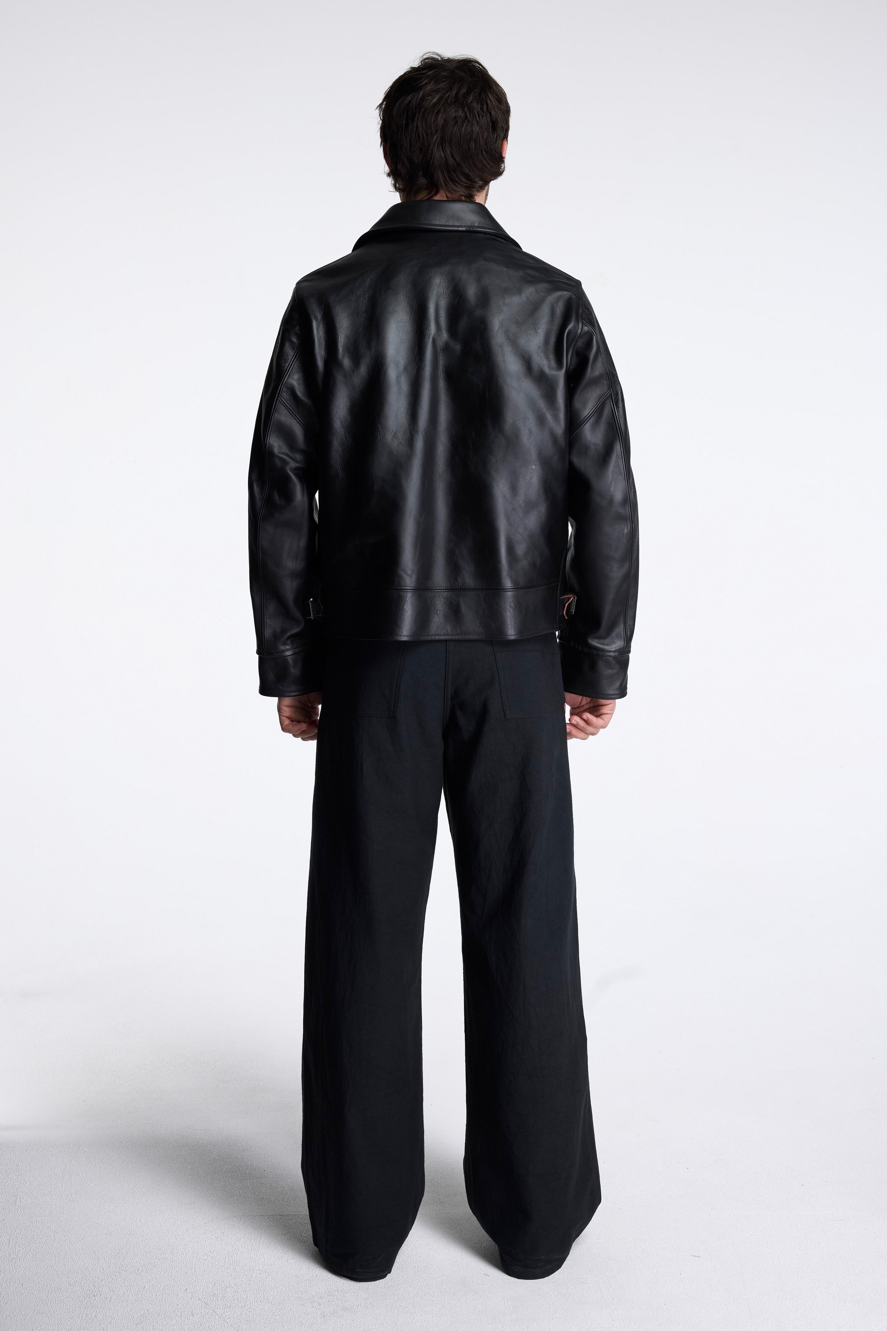 LOT.802 Cossack Leather Jacket Black