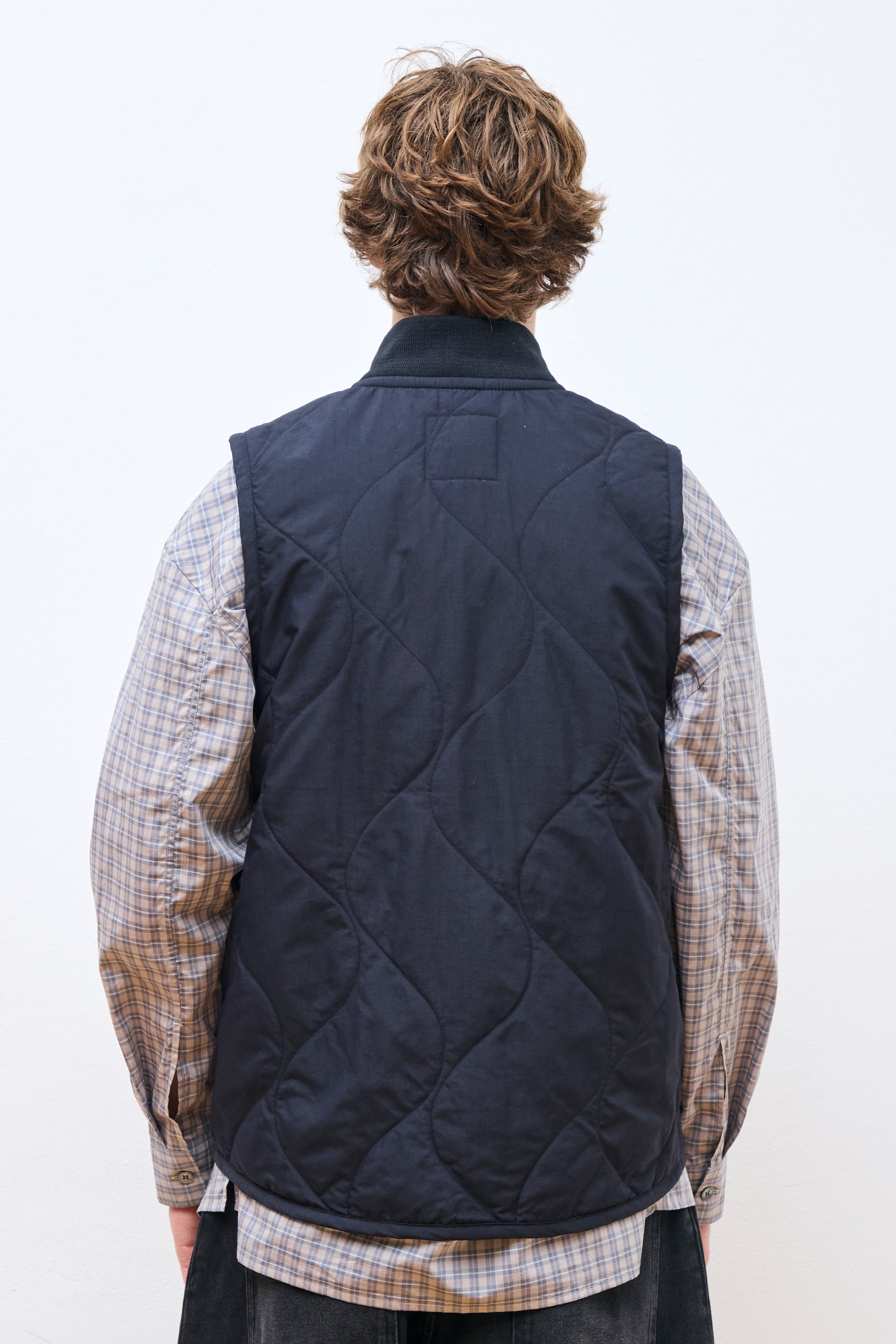 Stud Front Bomber Gilet Black