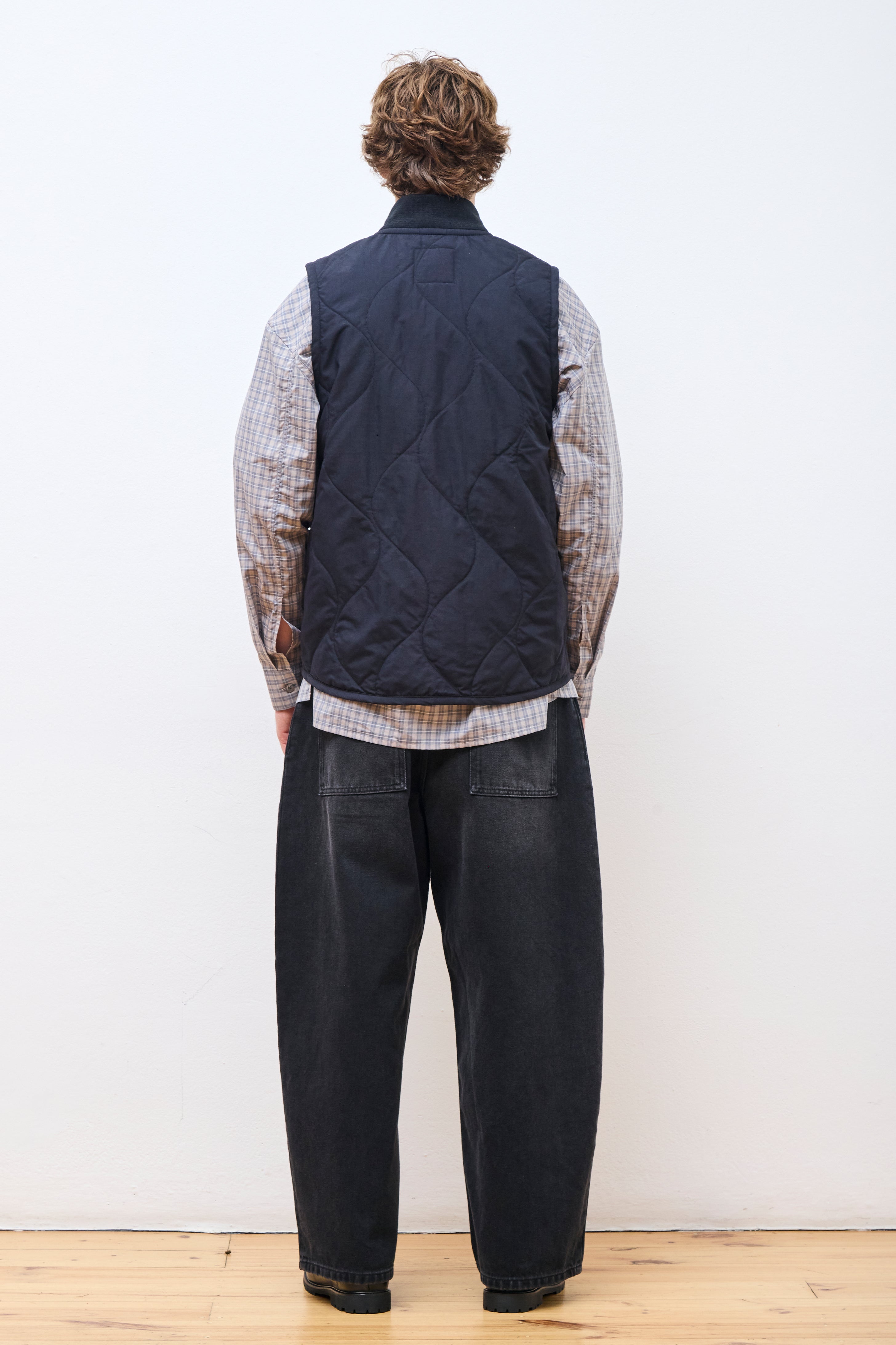 Stud Front Bomber Gilet Black
