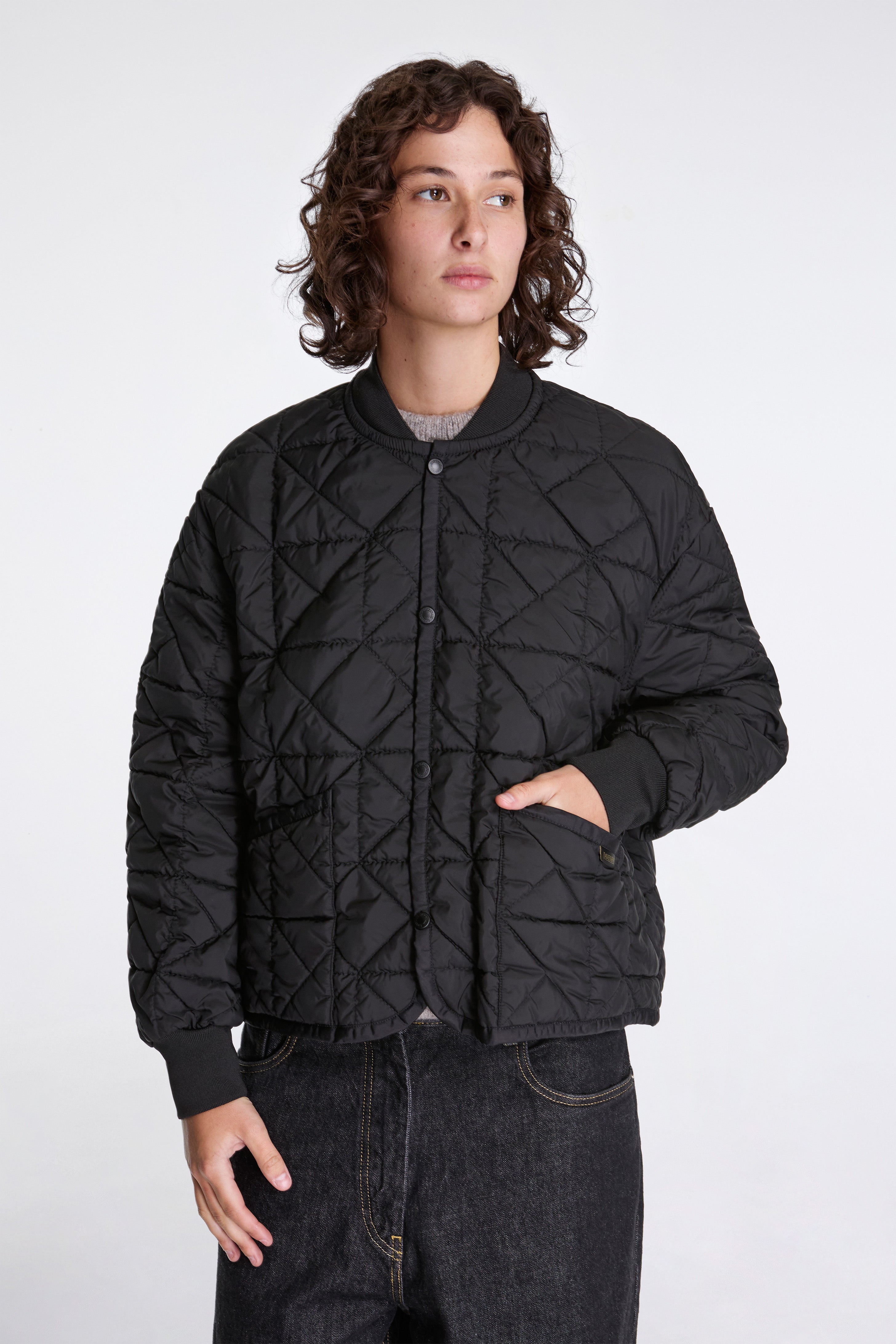 Washed Bomber Jacket Womens Sable/Black