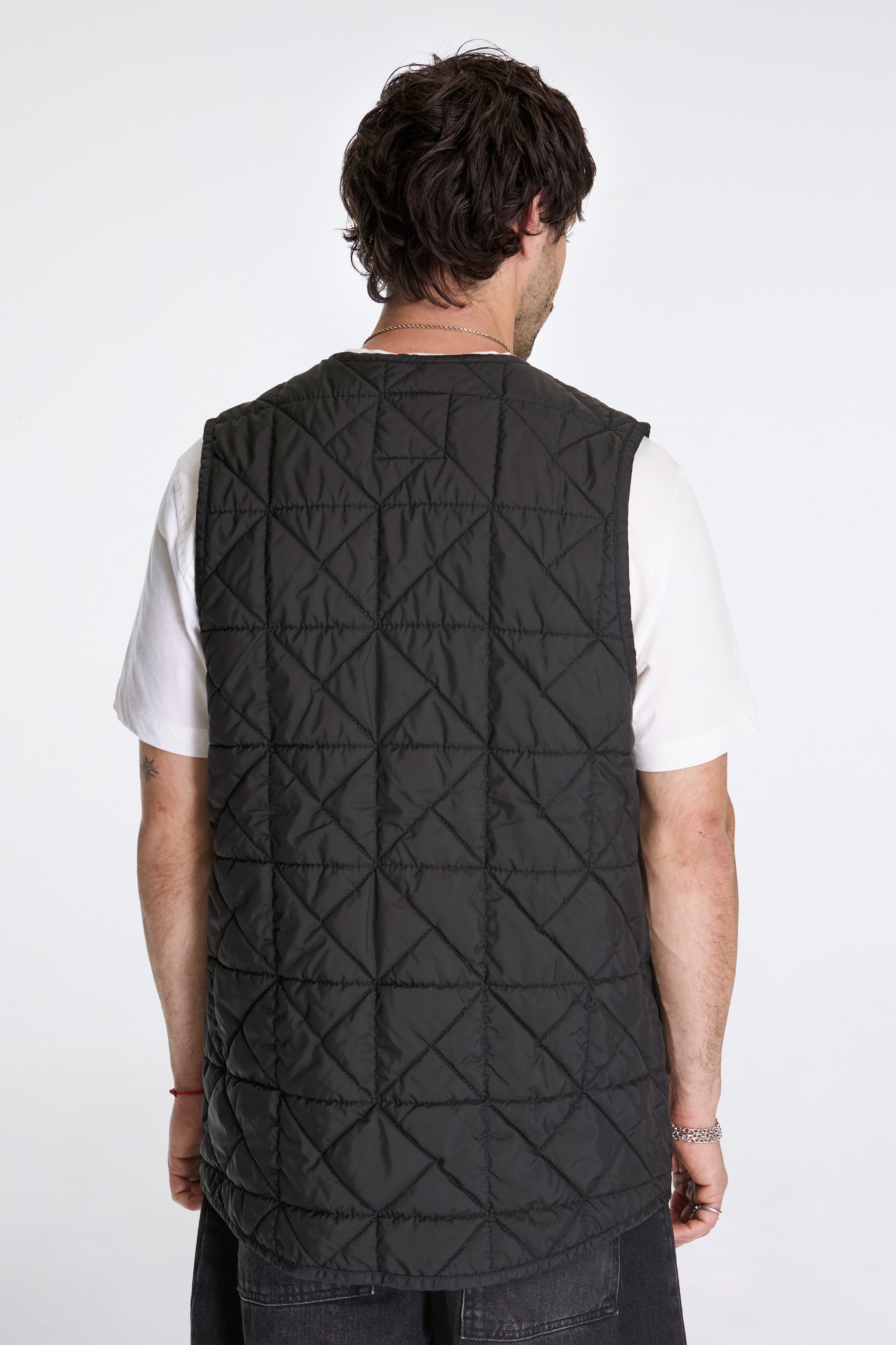 Washed Button Front Thornham Vest Sable/Black