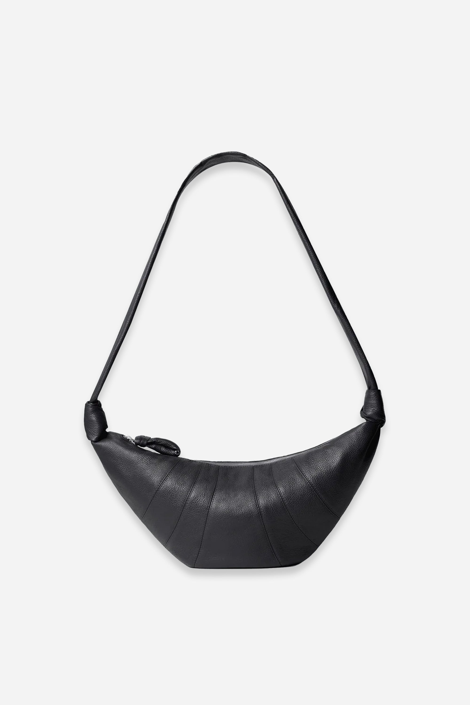 Medium Croissant Bag Black Grain