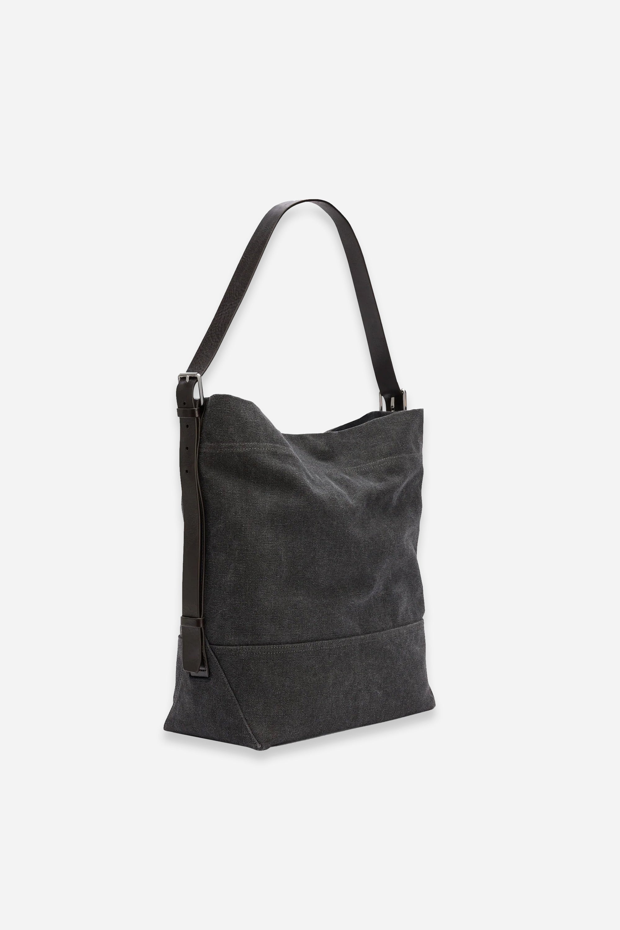 Belted Tote Bag Ash Black