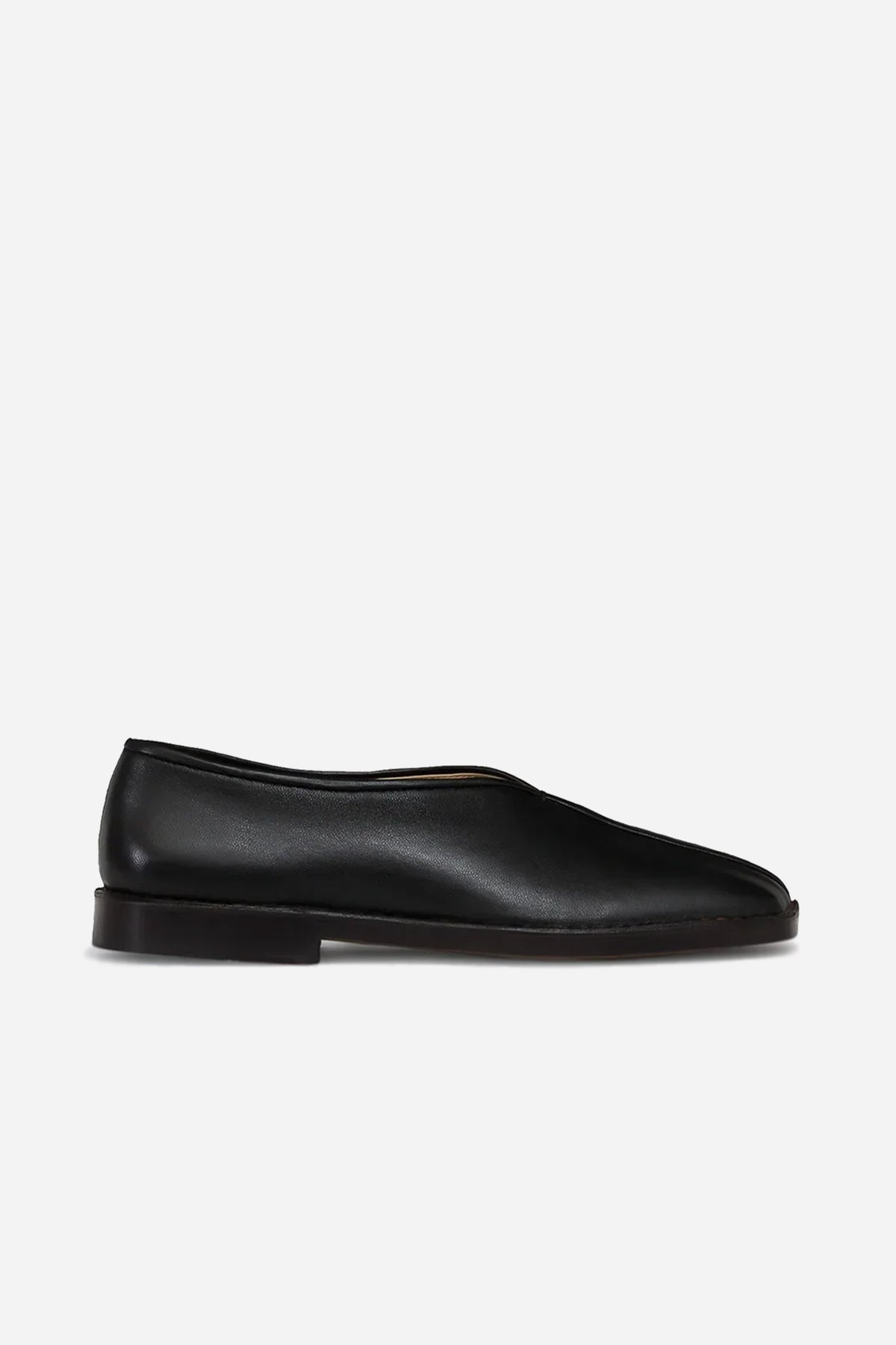 Flat Piped Slippers Black/Dark Chocolate