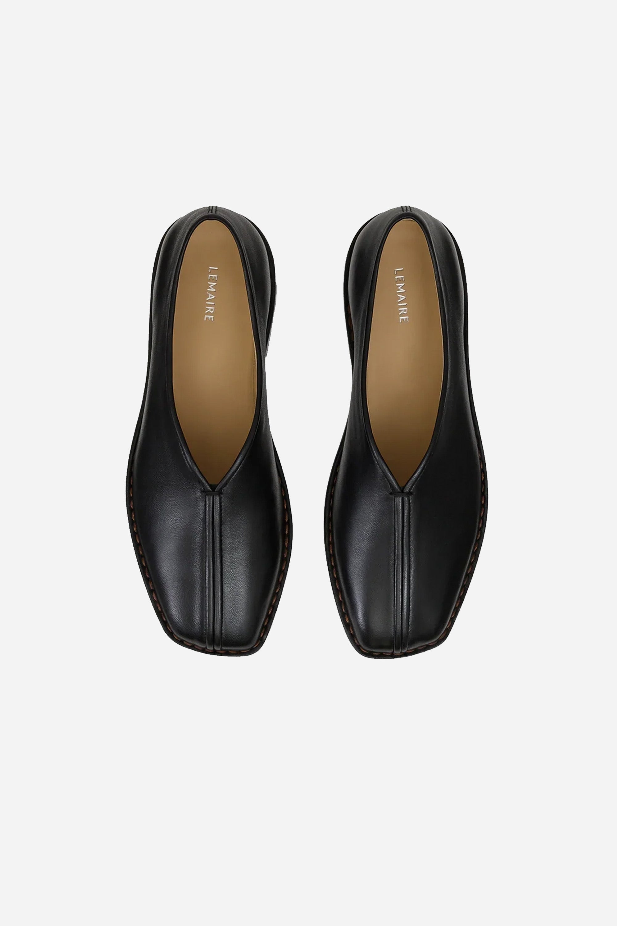 Flat Piped Slippers Black / Dark Chocolate