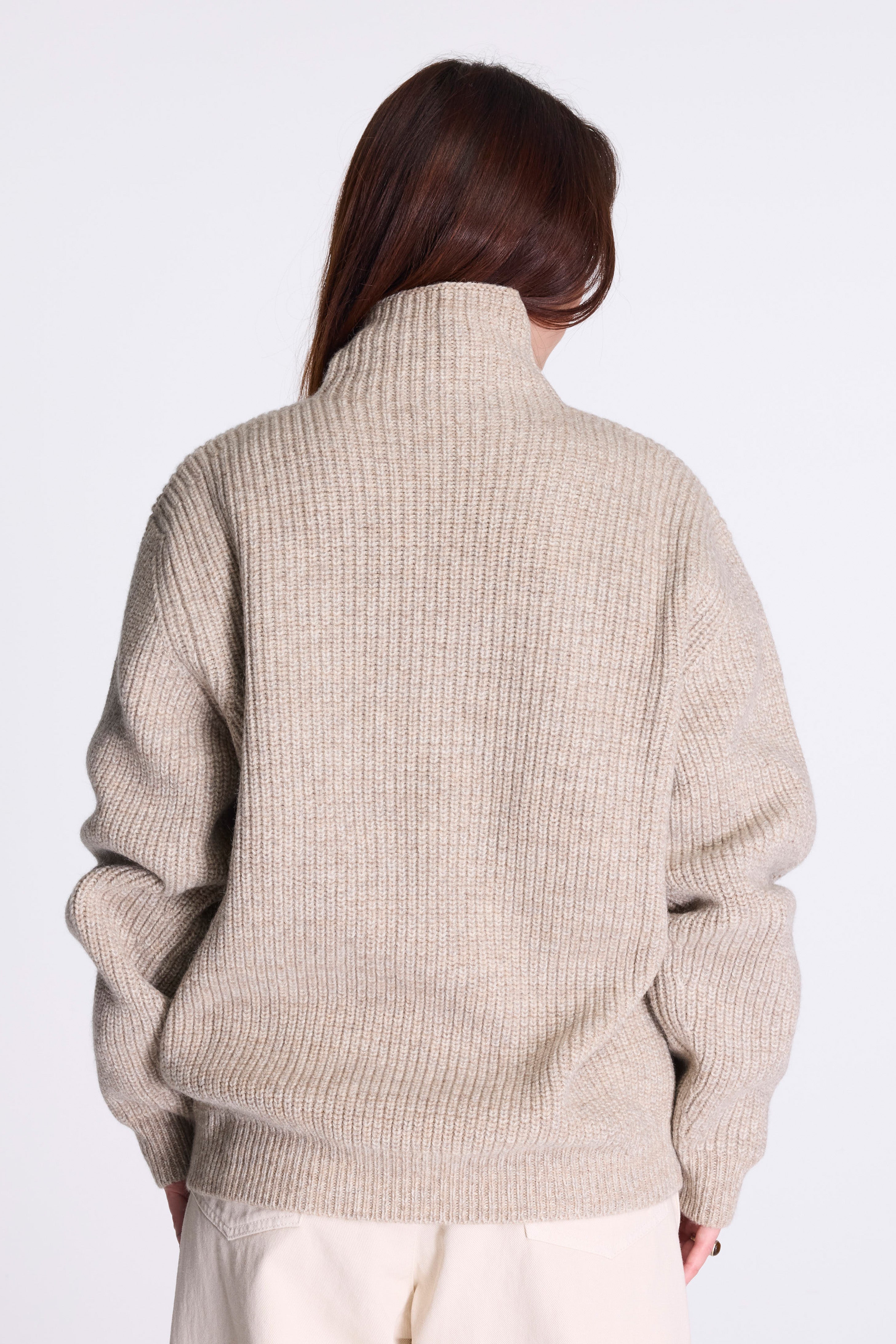 High Neck Sweater Beige/Oat