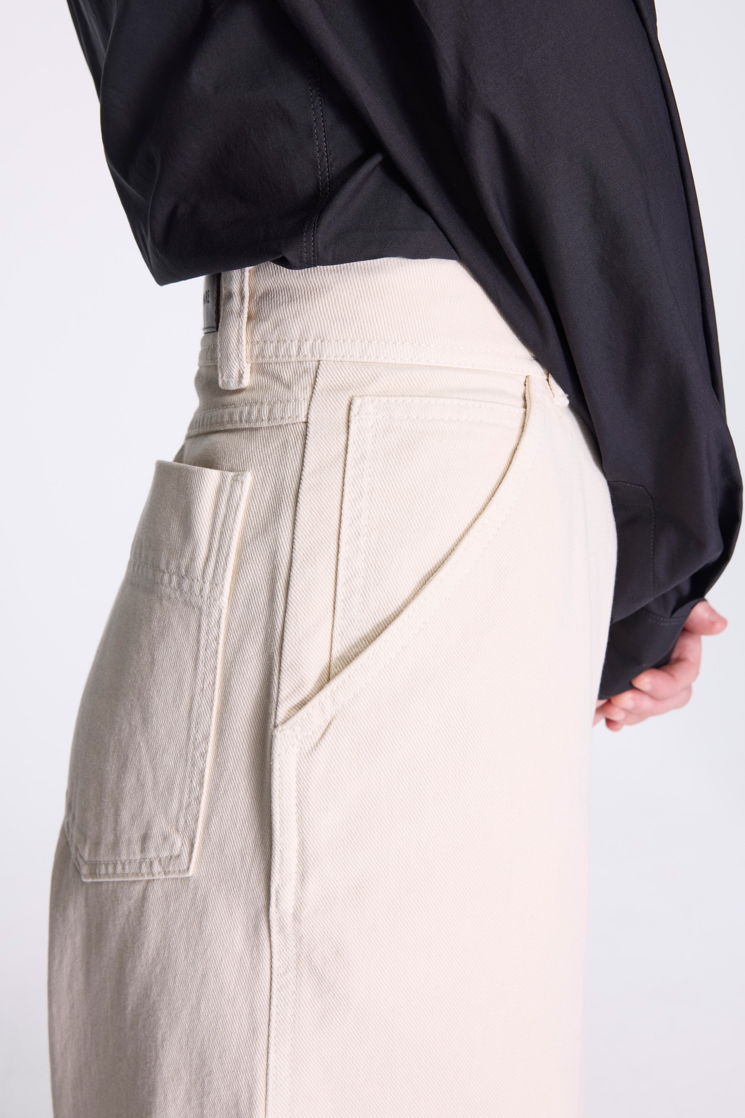 Large Pants Denim Snow Clay