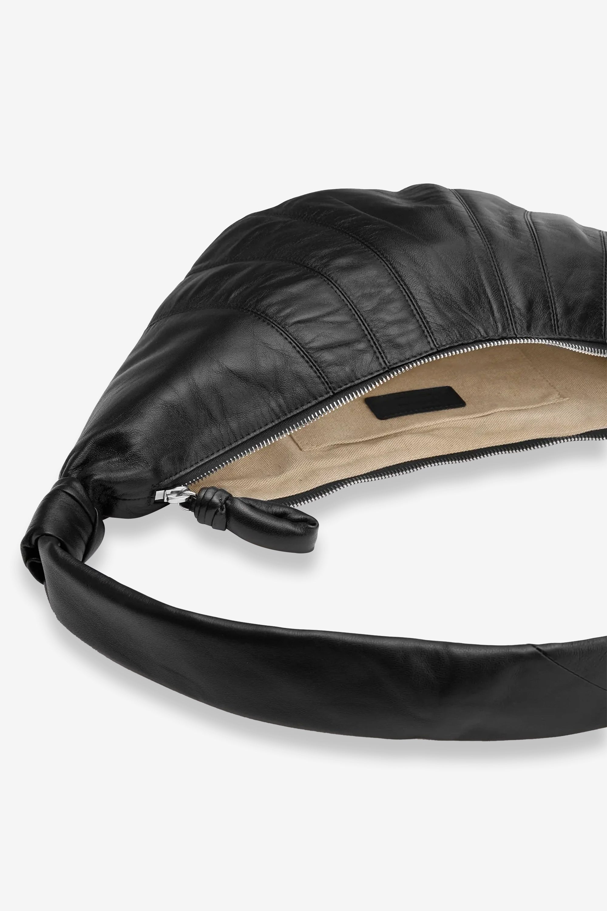 Medium Croissant Bag Soft Nappa Leather Black