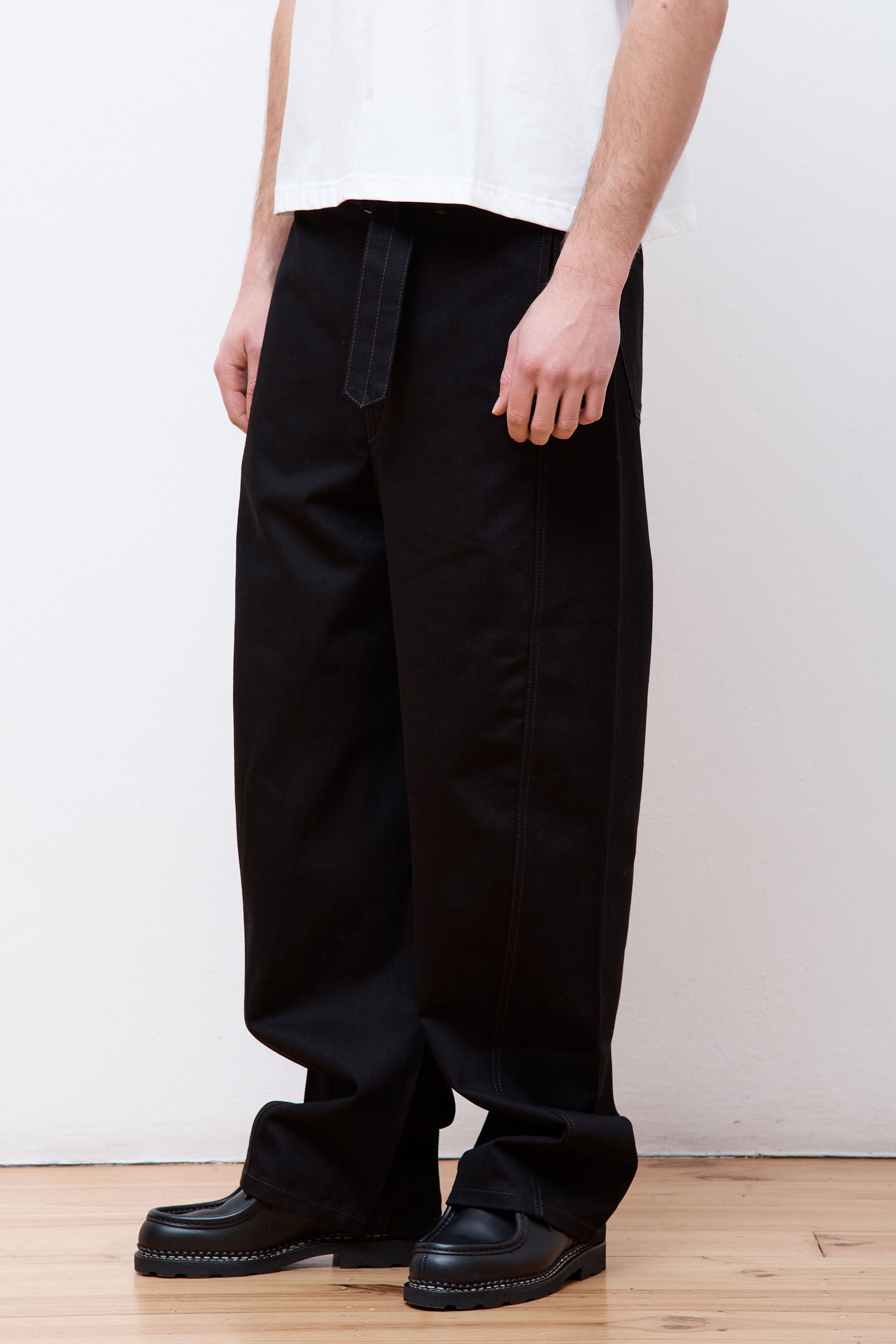 Twisted Belted Pants Black