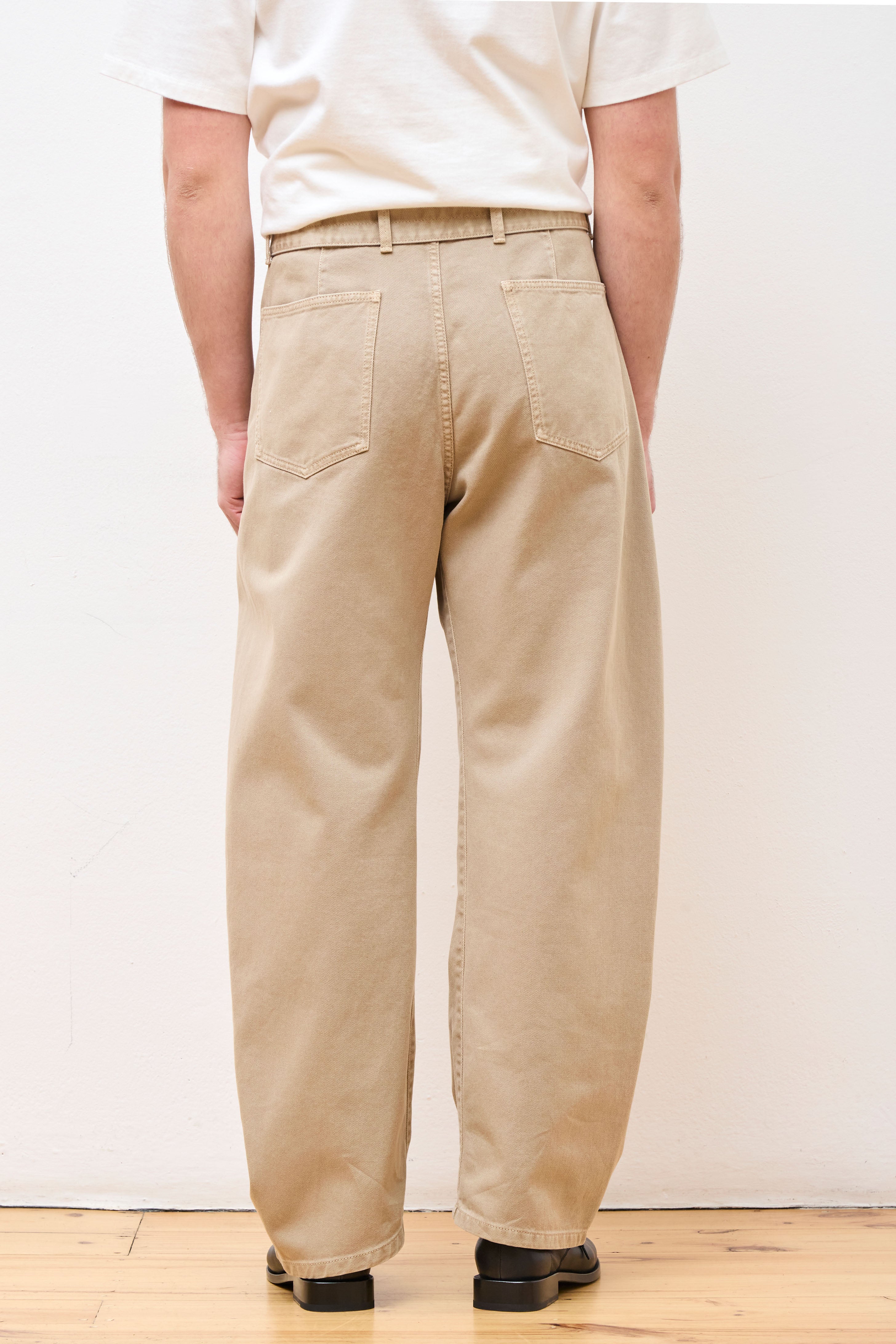 Twisted Belted Pants Natural Beige