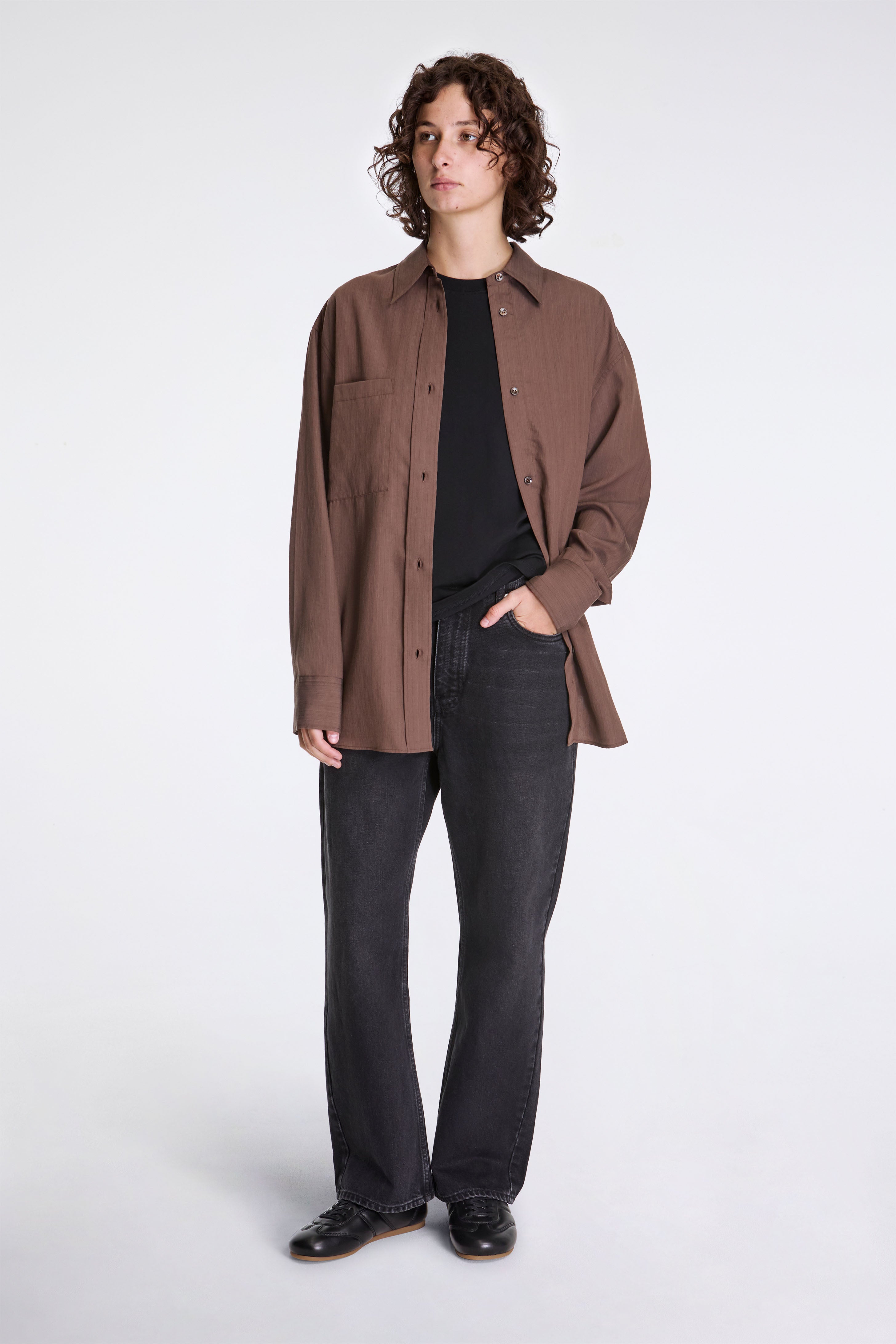 Leto Oversized Classic Shirt Brown