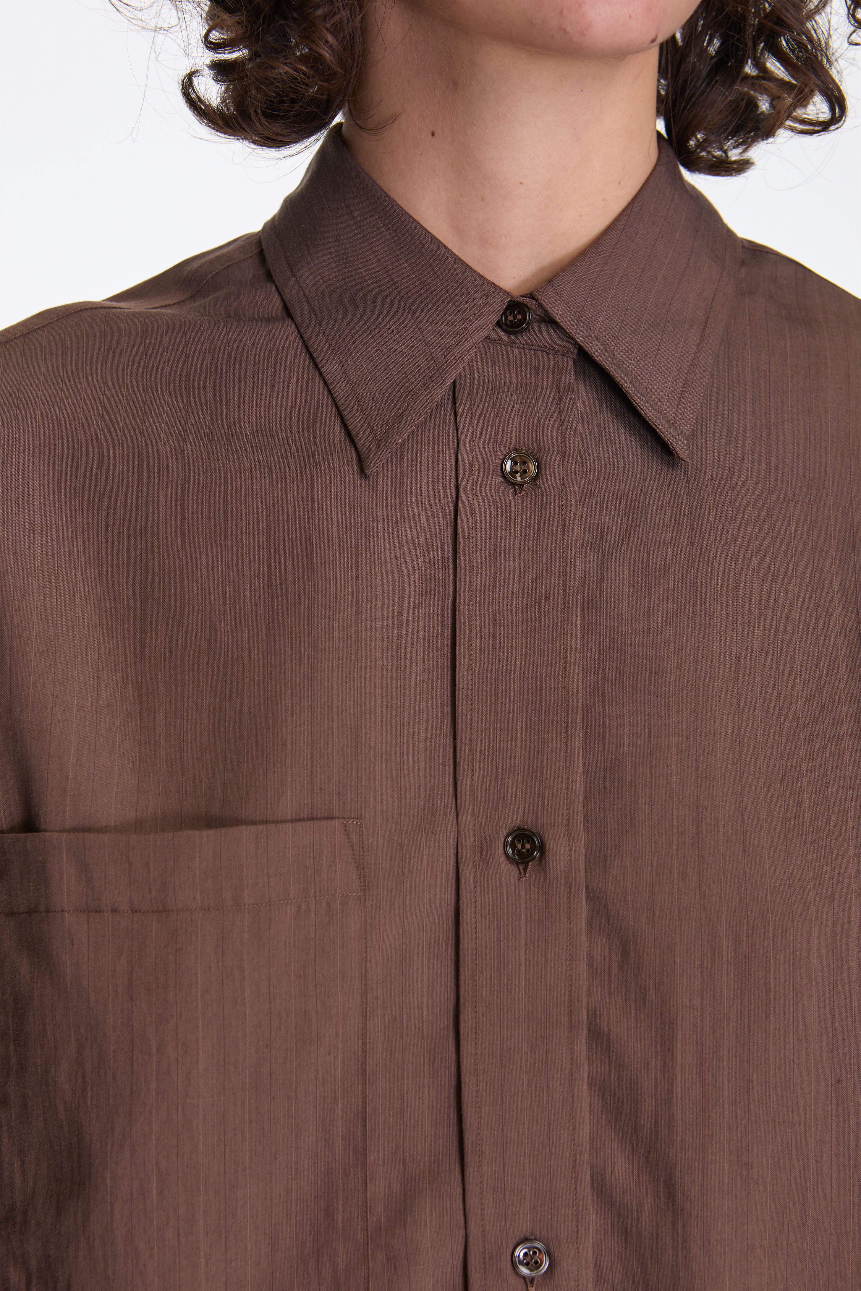 Leto Oversized Classic Shirt Brown